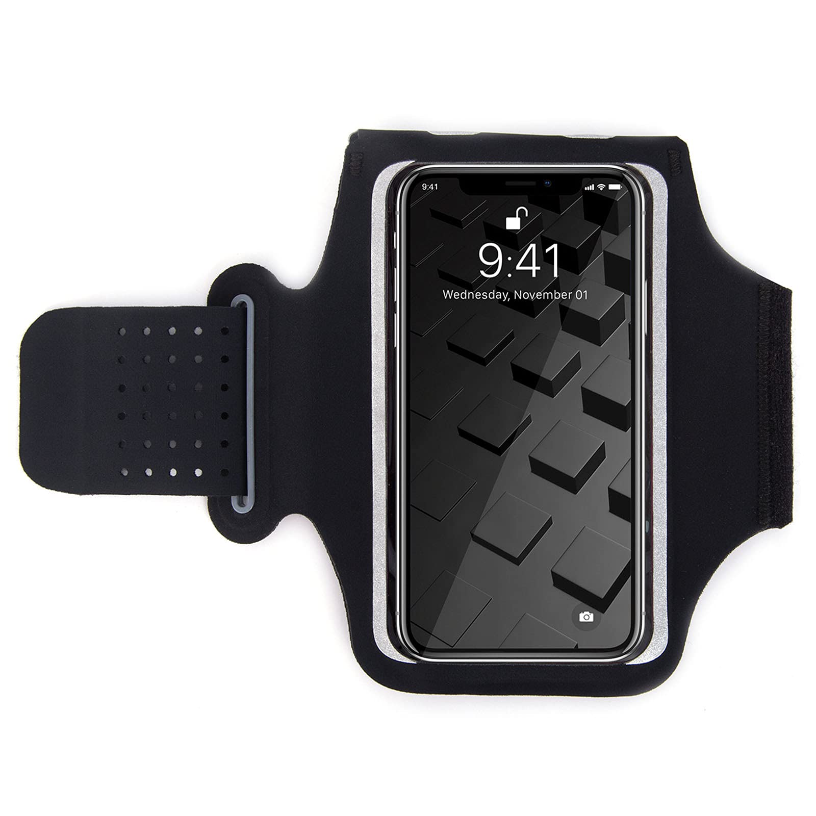 Sports Armband Phone Holder with Fingerprint Touch - Running, Jogging, Cycling & Gym Workout Armband for iPhone & Galaxy - Perfect for Women & Men During Exercise, Walking & Fitness Activities