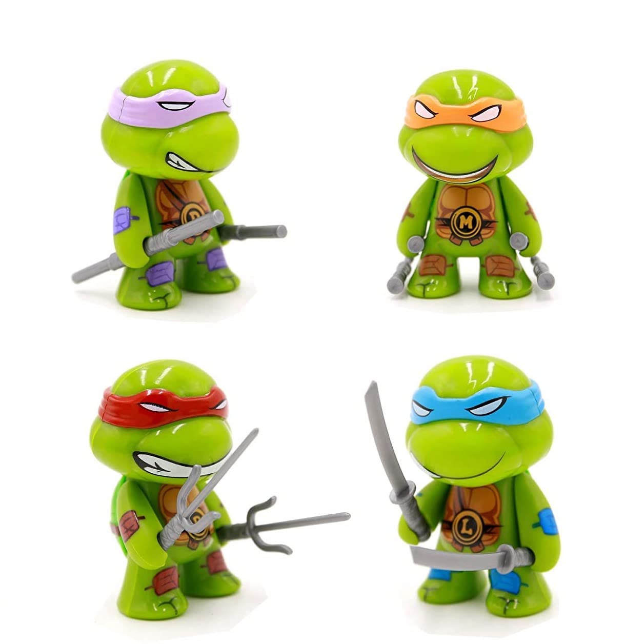CAUME Teenage Mutant Ninja Turtles Action Figures - 3.1 Inch Collectible Toy Set - Leonardo, Donatello, Raphael & Michelangelo - Perfect for Kids Play, Birthday Gifts & TMNT Fans Collection - Great for Role Play, Display & Themed Parties
