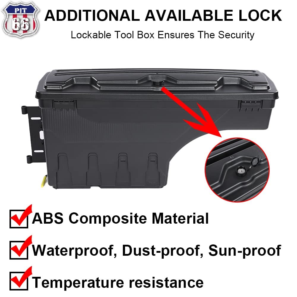Lockable Truck Bed Tool Box for Ford F250 F350 Super Duty 2017-2023 - Driver & Passenger Side Storage Drawer Set | Secure Gear Storage for Work, Camping & Road Trips