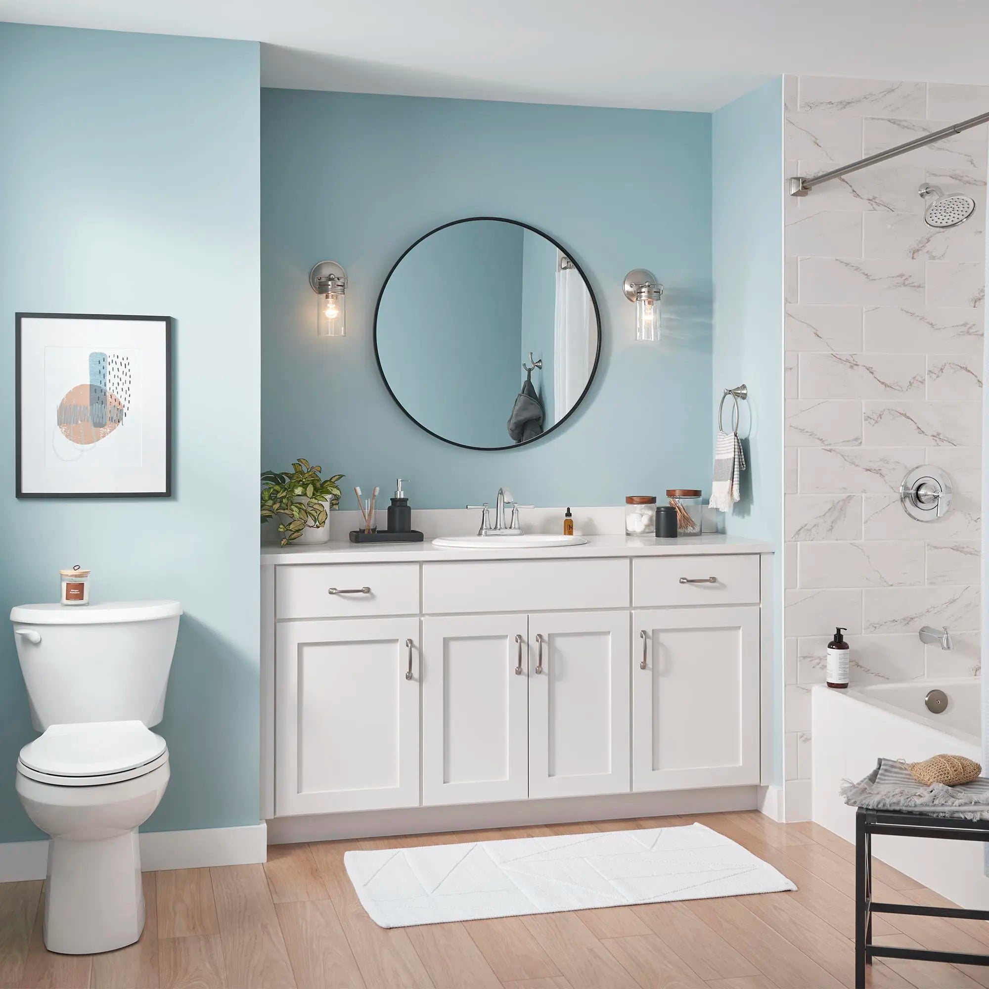 Glenmere 4 Inch Centerset 2 Handle Bathroom Faucet - 1.2 GPM/4.5 LPM Water-Saving Design with Lever Handles - Perfect for Small Bathrooms, Powder Rooms & Vanities