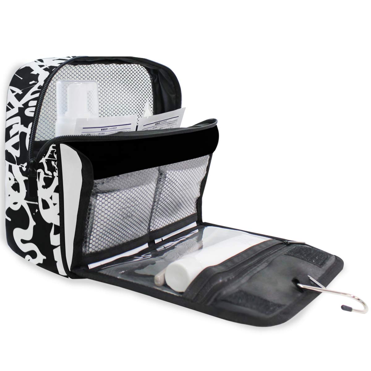 MOYYO Giraffe Print Waterproof Hanging Toiletry Bag - Travel Cosmetic Organizer for Women & Men, Portable Shower Pouch for Makeup, Toiletries & Essentials - Perfect for Vacation, Camping & Gym Use