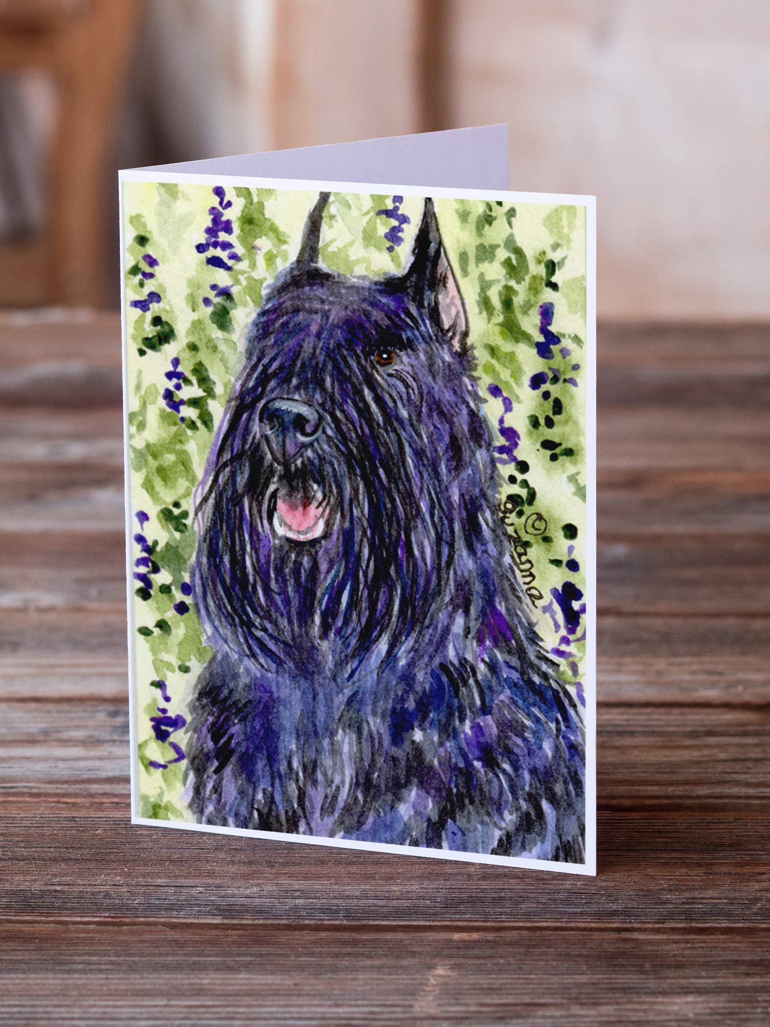 Bouvier des Flandres Blank Greeting Cards Set - Pack of 8 A7 Size (5x7) Note Cards with Envelopes | Whimsical Dog Lover Stationery for Birthdays, Thank You Notes & Special Occasions