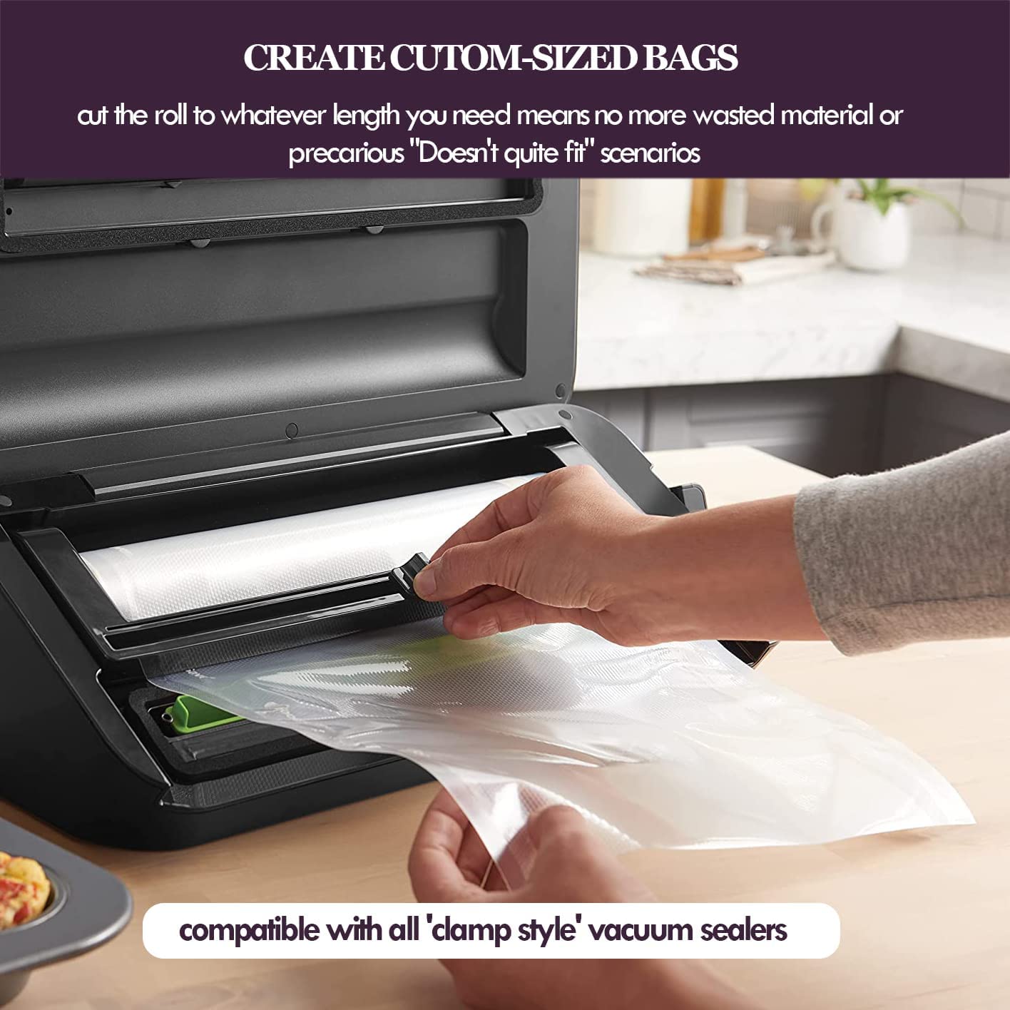 Premium Vacuum Sealer Bags Rolls – 11''x16' (3 Pack) & 8''x16' (3 Pack) – 96' Total – Heavy-Duty BPA-Free Food Storage Bags – Freezer Safe for Sous Vide, Raw & Cooked Foods – Ideal for Meal Prep, Freezing & Long-Term Food Preservation