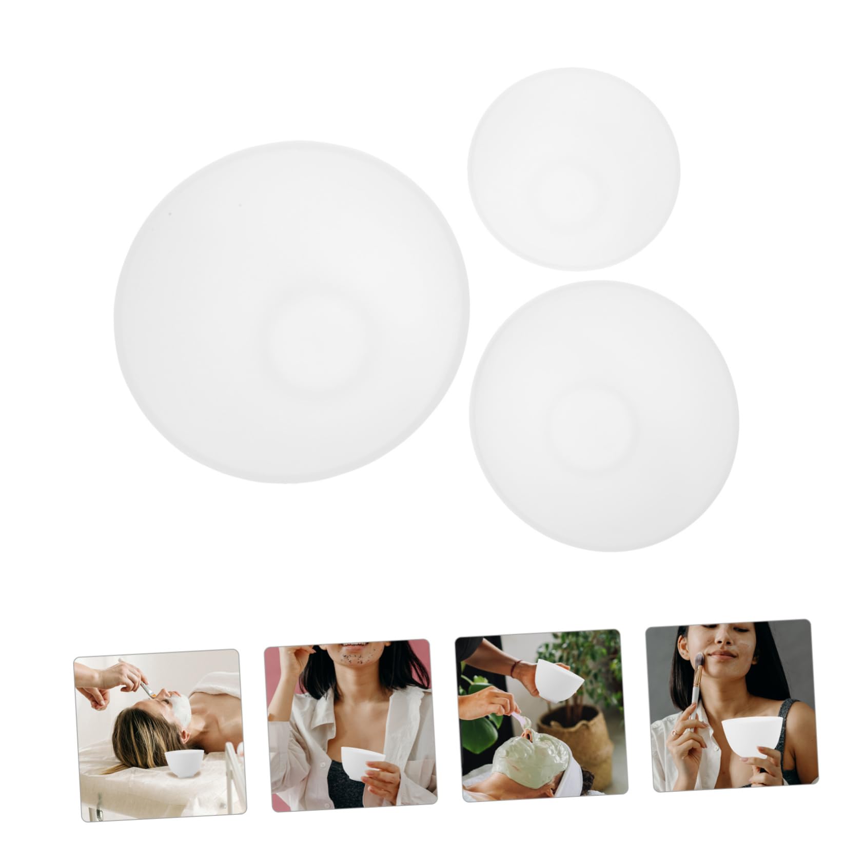 3Pcs Mixing Bowls Set for DIY Facial Masks - Odorless & Anti-Slip Cosmetic Tools - Perfect Size for Spa, Home Beauty & Professional Makeup Application