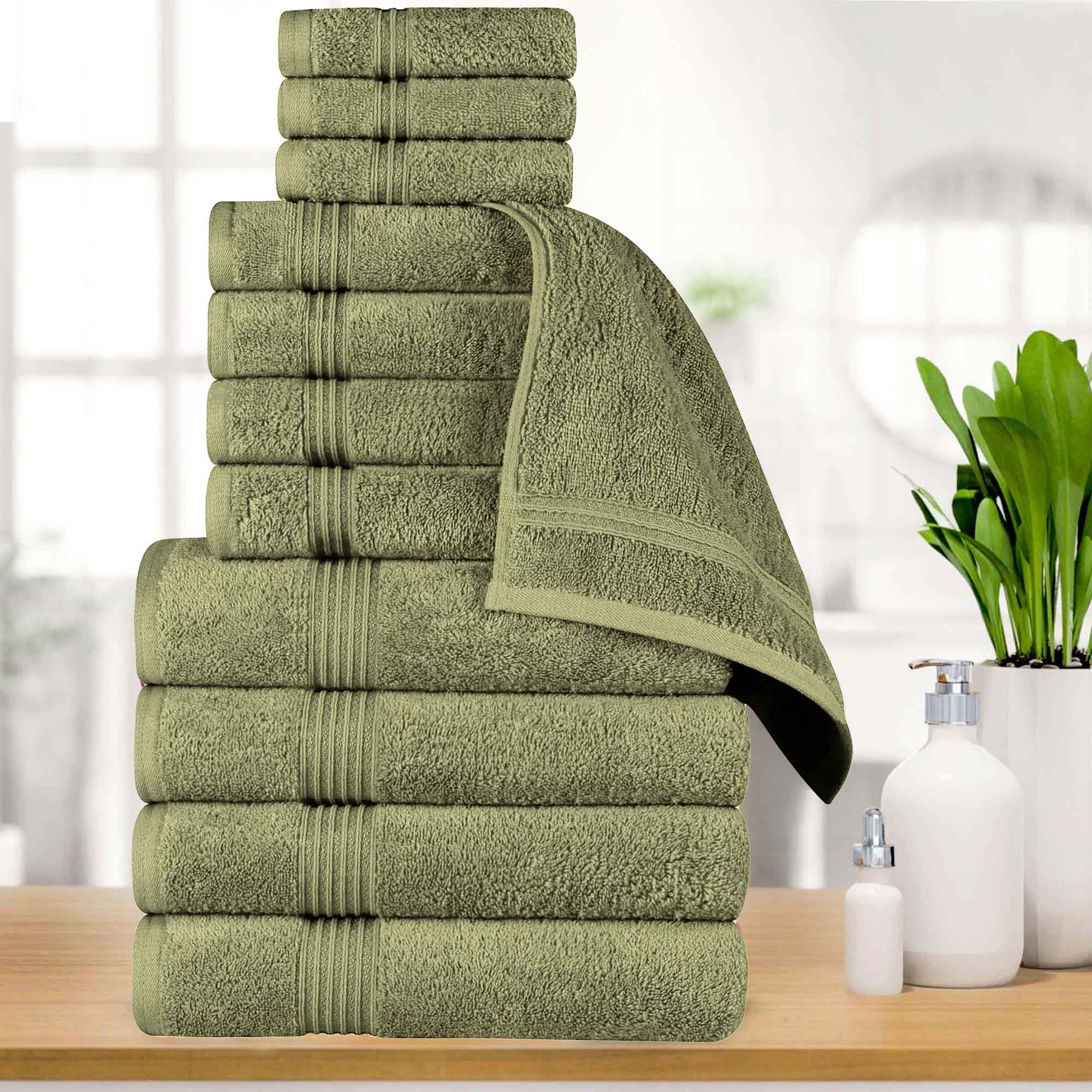 Premium 12-Piece Egyptian Cotton Towel Set - Ultra Soft, Highly Absorbent Bath Towels for Spa, Hotel & Luxury Home Use