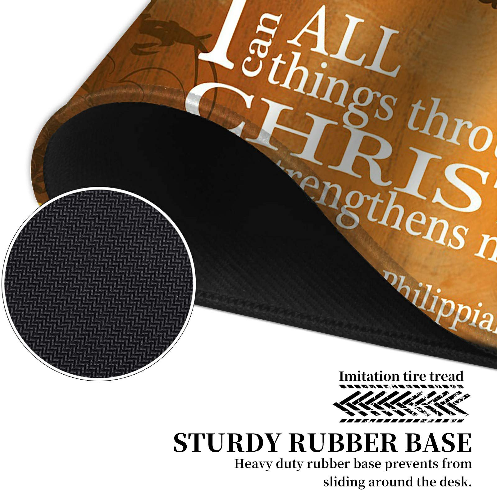 Large Gaming Mouse Pad with Stitched Edge - Extended Desk Mat for Keyboard & Mouse | Inspirational 'I Can Do All Things Through Christ' Quote | Perfect for PC, Laptop, Office & Home Decor | Non-Slip Base & Spill-Proof Coaster Included | Ideal for Gaming, Work & Study Sessions