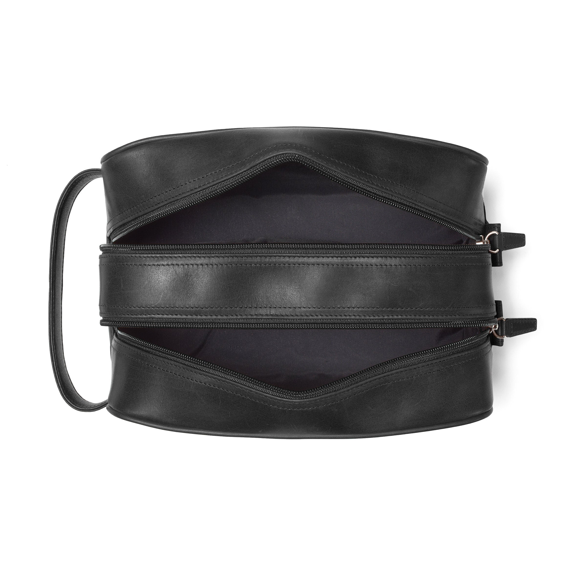 Waterproof Double Zipper Toiletry Bag for Travel - Black Oil Resistant Cosmetic Organizer - Perfect for Makeup, Toiletries & Travel Essentials (Ideal for Gym, Camping & Business Trips)