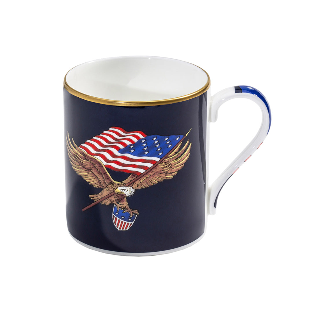 Patriotic American Flag Coffee Mugs Set of 2 - 12oz Ceramic Travel Mug for Hot & Cold Drinks - Perfect for 4th of July, Memorial Day, Veterans Day & Office Use