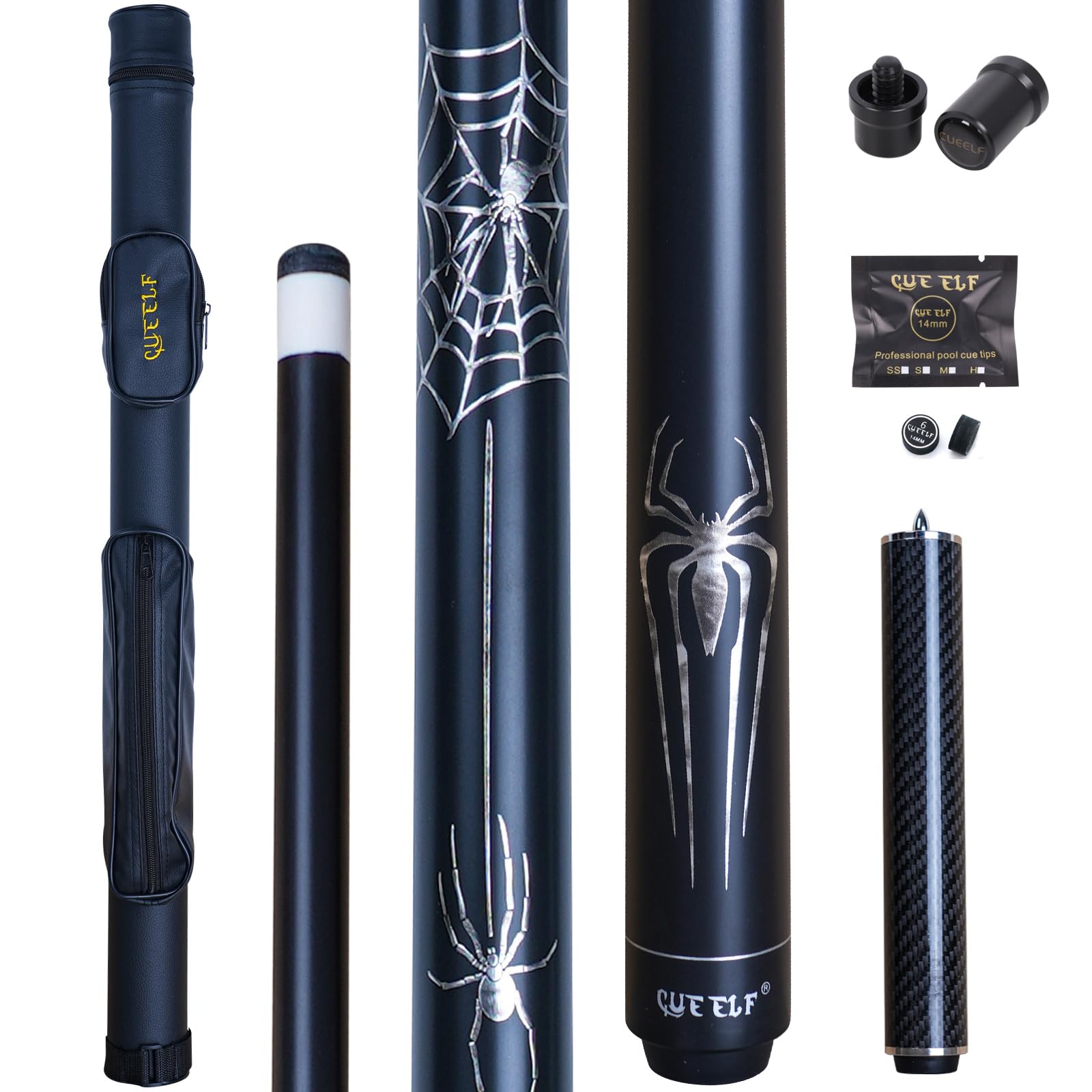 Professional Low Deflection Pool Cue Stick - Premium Spider Billiard Cue with Carrying Case | Perfect for Tournament Play & Home Pool Tables
