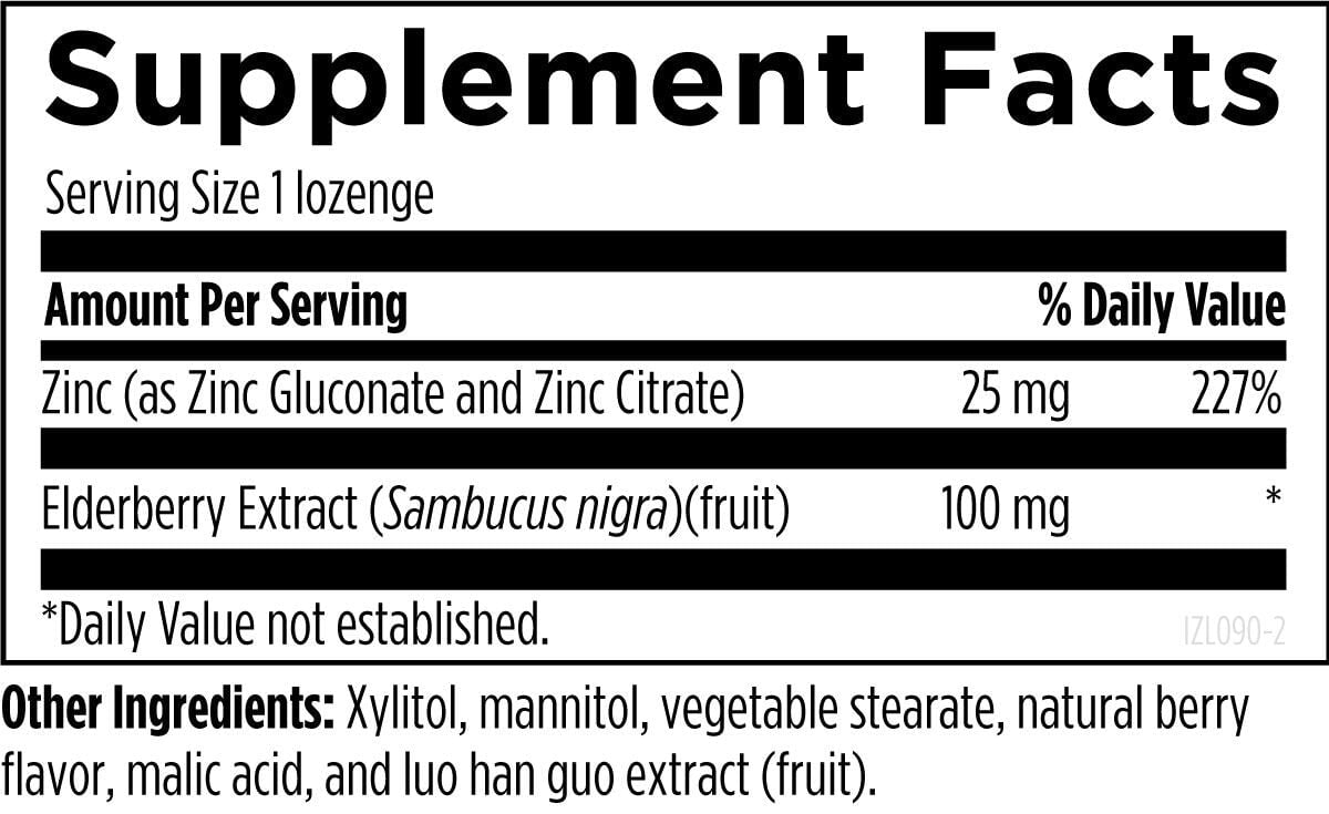 Designs For Health Immuno Zn™ Zinc Lozenges for Immune Support - Soothe Throat & Boost Immunity During Cold & Flu Season