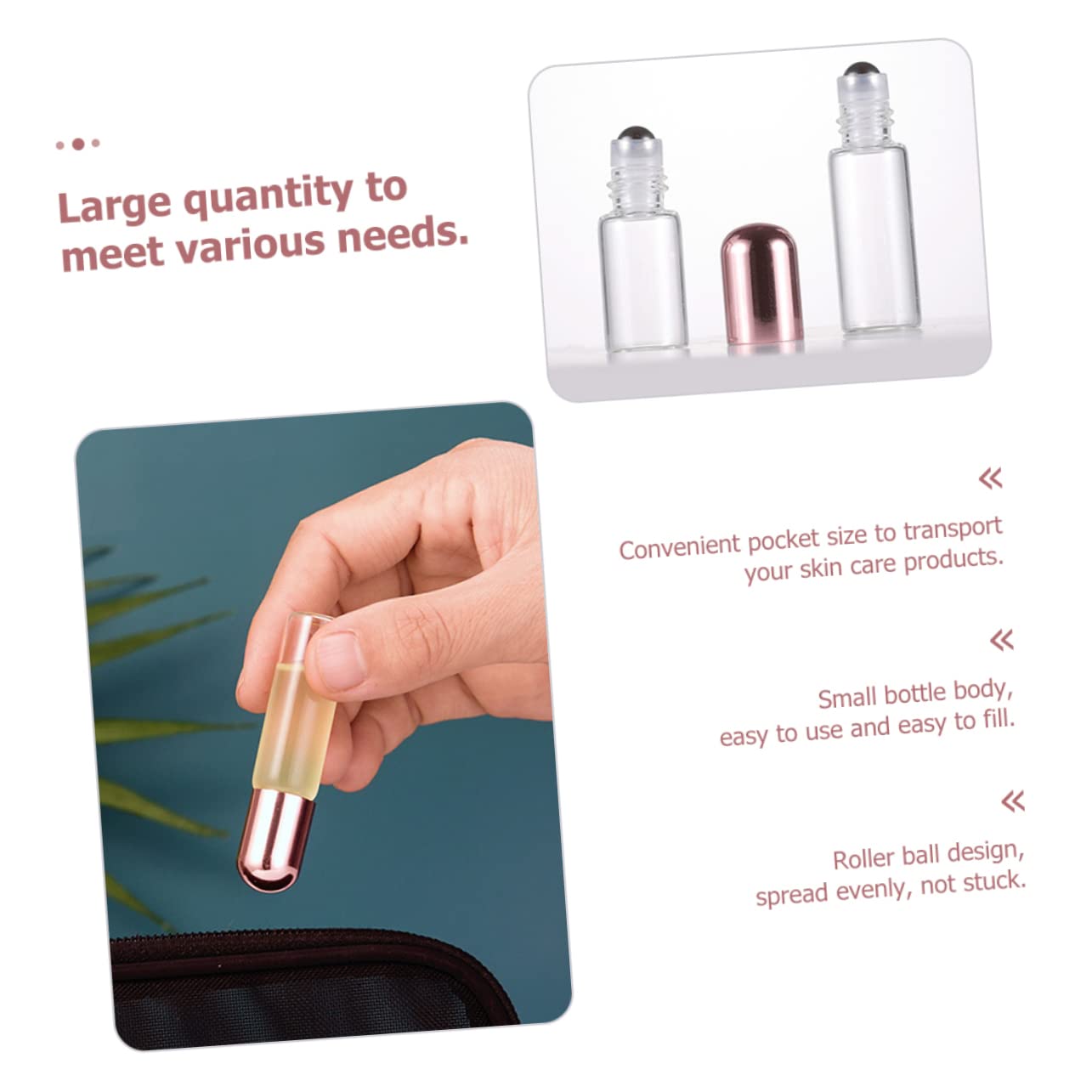 FOMIYES 10-Pack 2ml Travel Size Cologne Refill Bottles - Essential Oil Roller Dispenser for Perfume, Aromatherapy & Toiletries - Perfect for Travel, Gym, Office & Gifts