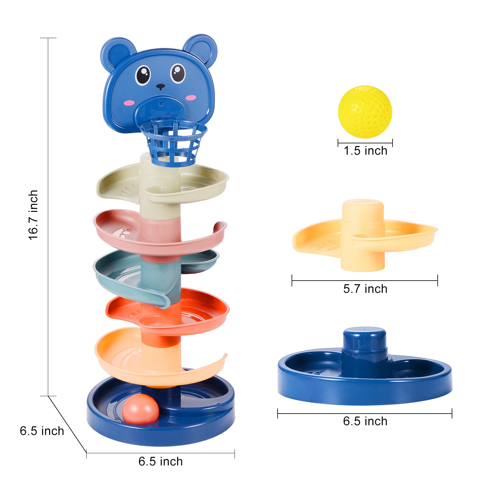 Beestech Ball Tower Toy for Toddlers - Educational Developmental Activity Toy with 6 Balls for 2 3 4 Year Old Boys & Girls - Fun Ball Drop & Roll Game for Early Learning & Motor Skills Development - Perfect for Playtime, Daycare & Preschool Activities