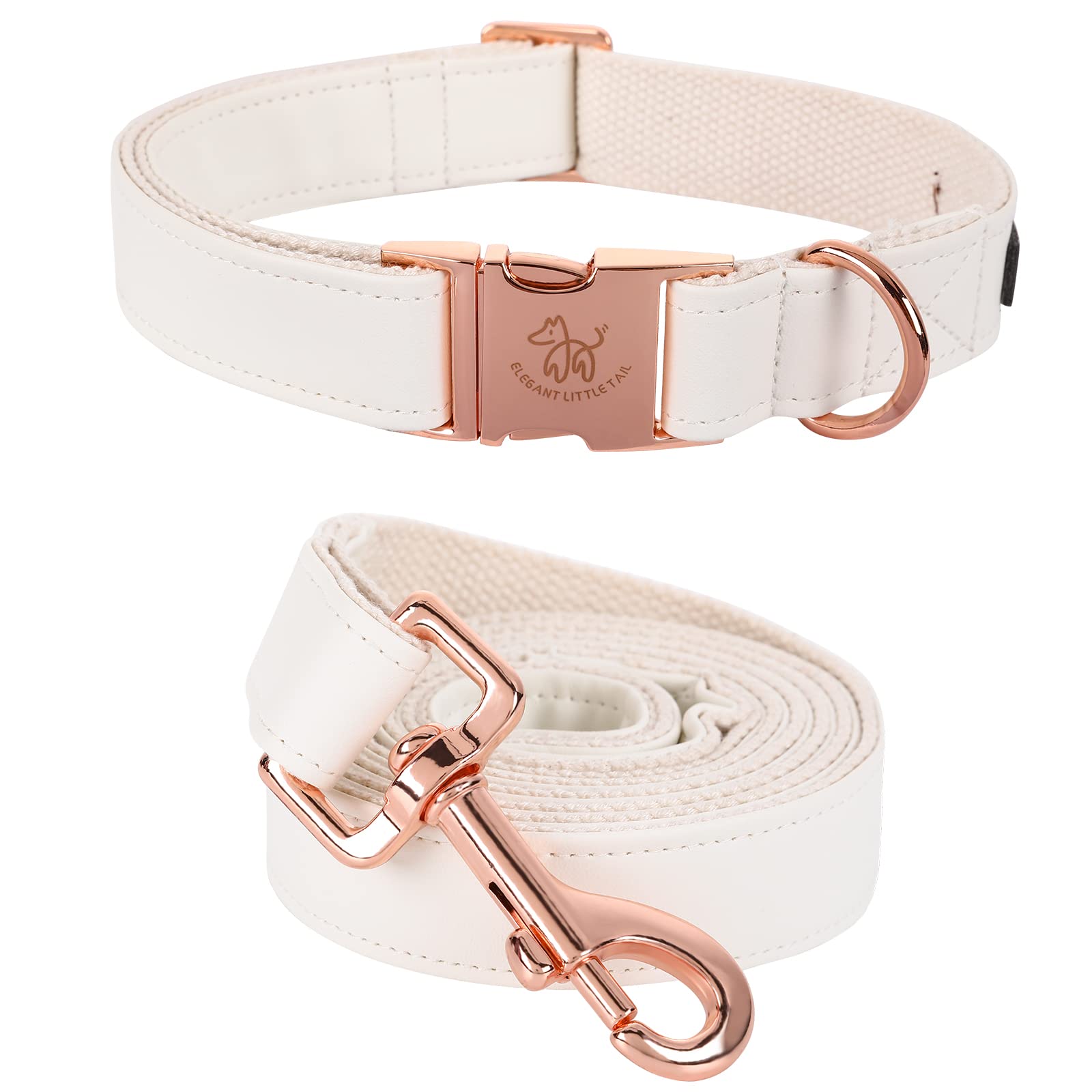 Elegant Small Tail Dog Collar and Leash Set - Durable Adjustable Leather Pet Collar for Small, Medium & Large Dogs - Perfect for Daily Walks, Training & Outdoor Adventures