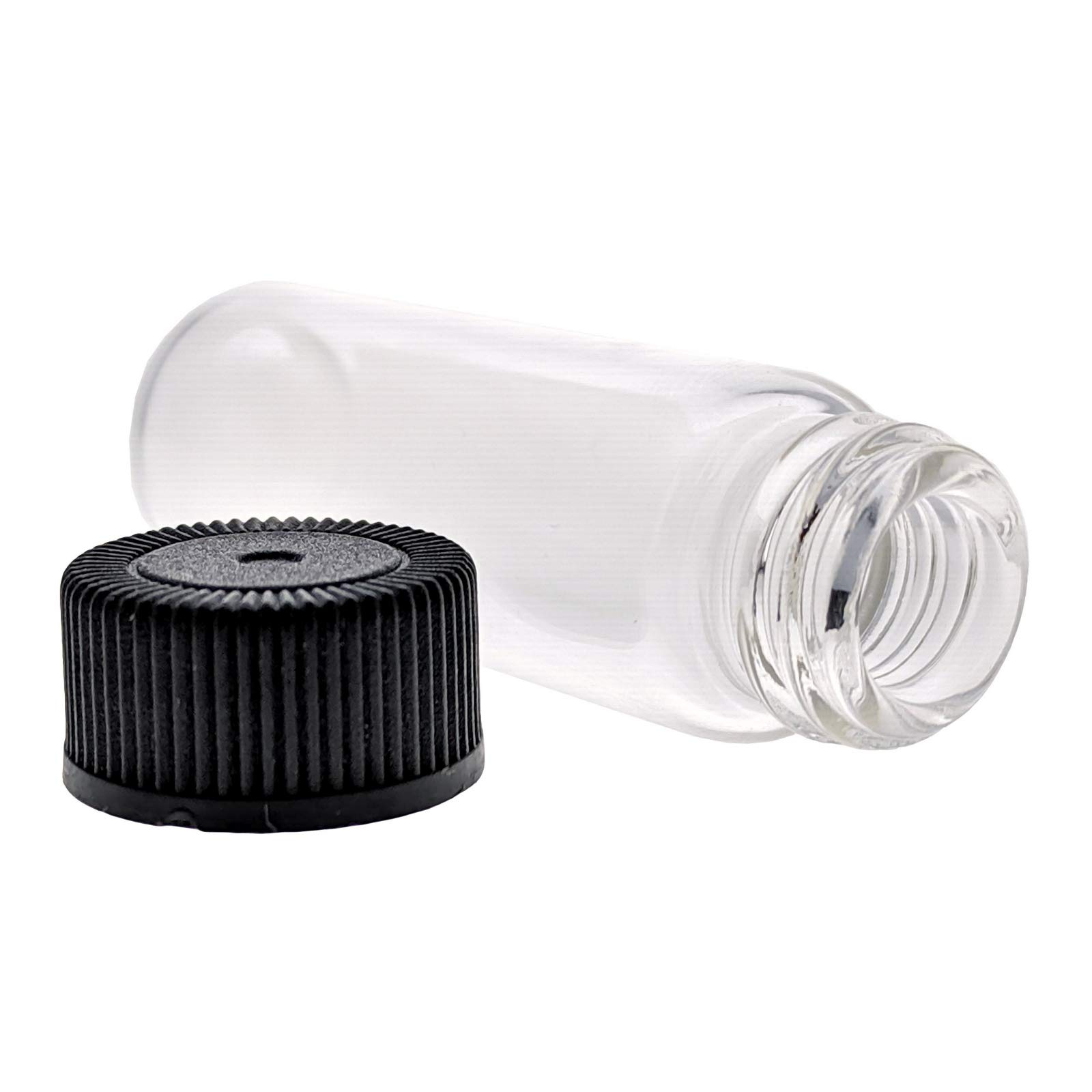 2 Dram 7ml Glass Vials with Gold Flakes - Perfect for Gold Rush Flake Collection, Hobby Craft, DIY Jewelry Making & Mineral Specimen Storage