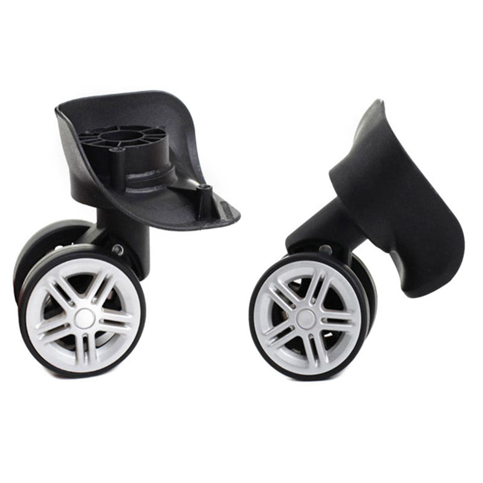 4-Pack Black Swivel Luggage Wheels - Replacement Suitcase Casters for Travel Trolley Repair - Durable Suitcase Accessories for Smooth Rolling (Ideal for Business Trips & Vacation Luggage)