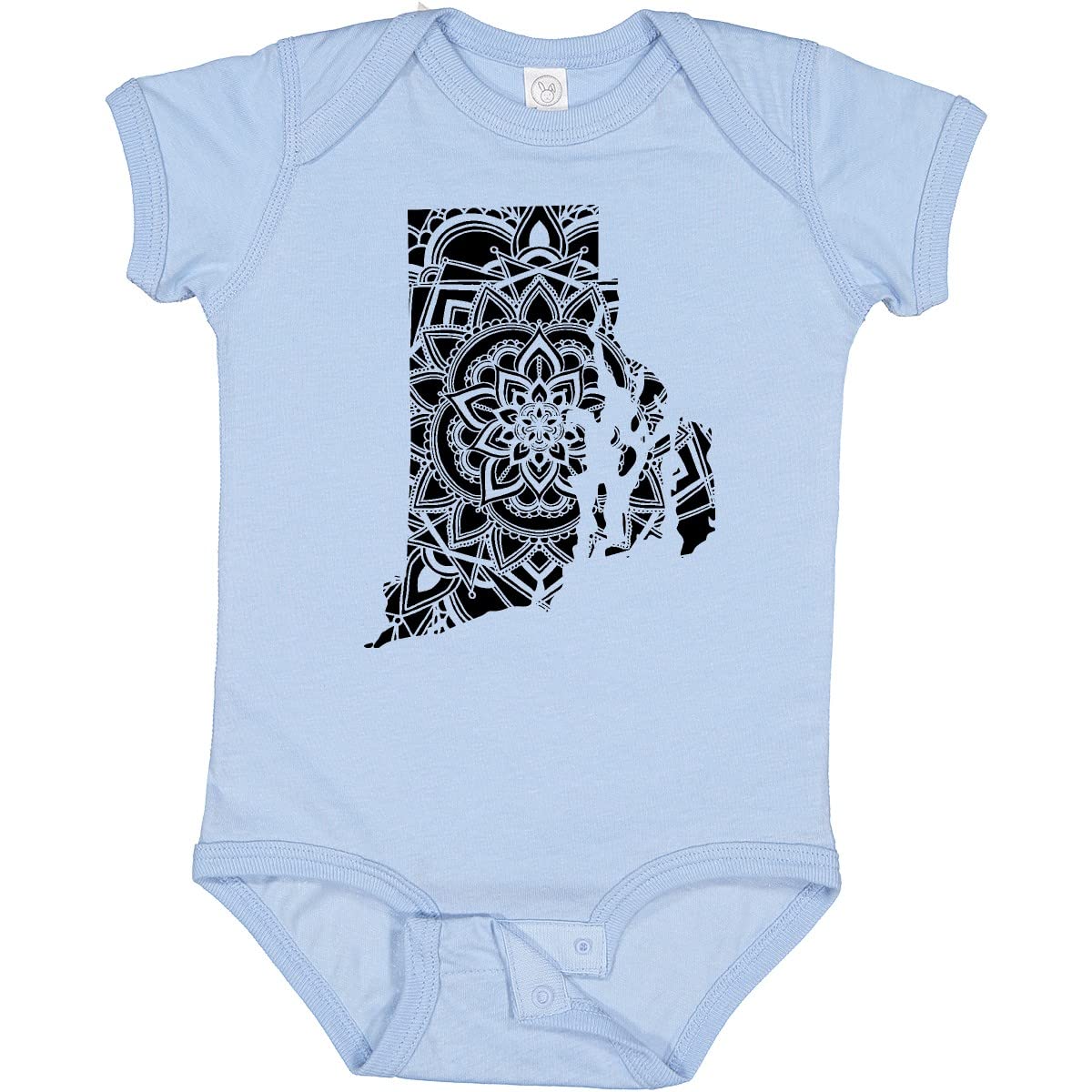 Inktastic Rhode Island Silhouette Mandala Baby Bodysuit - Soft Cotton Onesie for Newborns & Infants - Perfect for Family Outings, Photo Shoots & Everyday Wear