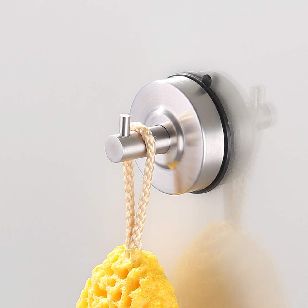 Stainless Steel Shower Hooks - 12 Pack Rustproof Bathroom Towel Hooks with Strong Suction Cups for Shower, Bathroom, Kitchen - No Damage Hanging Solution for Towels, Robes, Clothes, Bags (304 Grade) - Perfect for Small Spaces, Apartments, Dorms, RVs