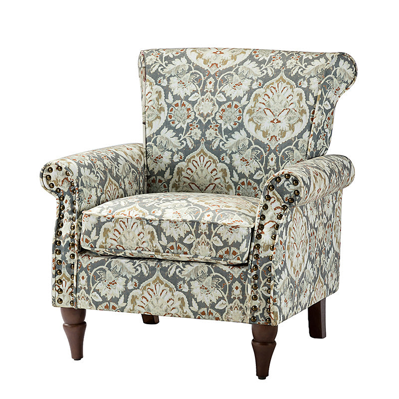 Artemisa Modern Floral Pattern Upholstered Armchair - Comfortable Living Room Accent Chair for Home Office & Lounge Decor
