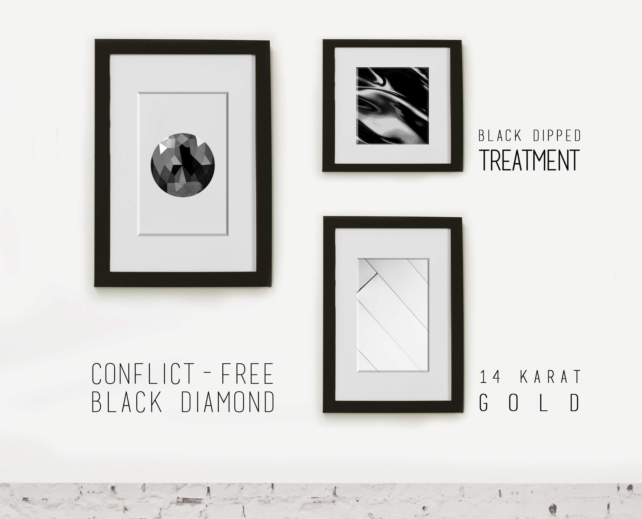 Majade Black Diamond Ring - 14K Black Gold Handmade Engagement Ring for Women, Minimalist Pave Wedding Band & Promise Ring | Perfect for Alternative Weddings, Anniversary Gifts & Unique Proposals