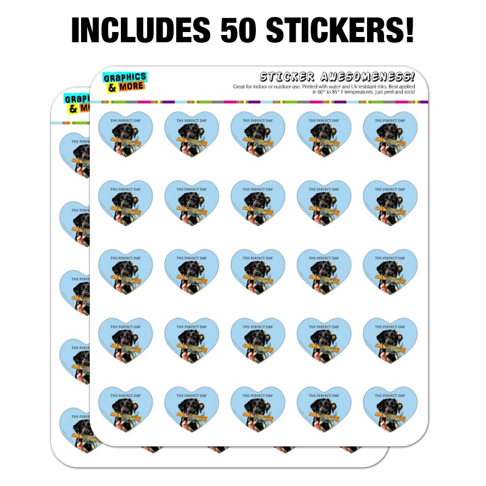 Black Lab Labrador Dog Themed Heart-Shaped Stickers - Perfect for Crab Fishing, Planner, Calendar & Scrapbook Crafts - Ideal for DIY Projects, Journaling & Gift Decorations