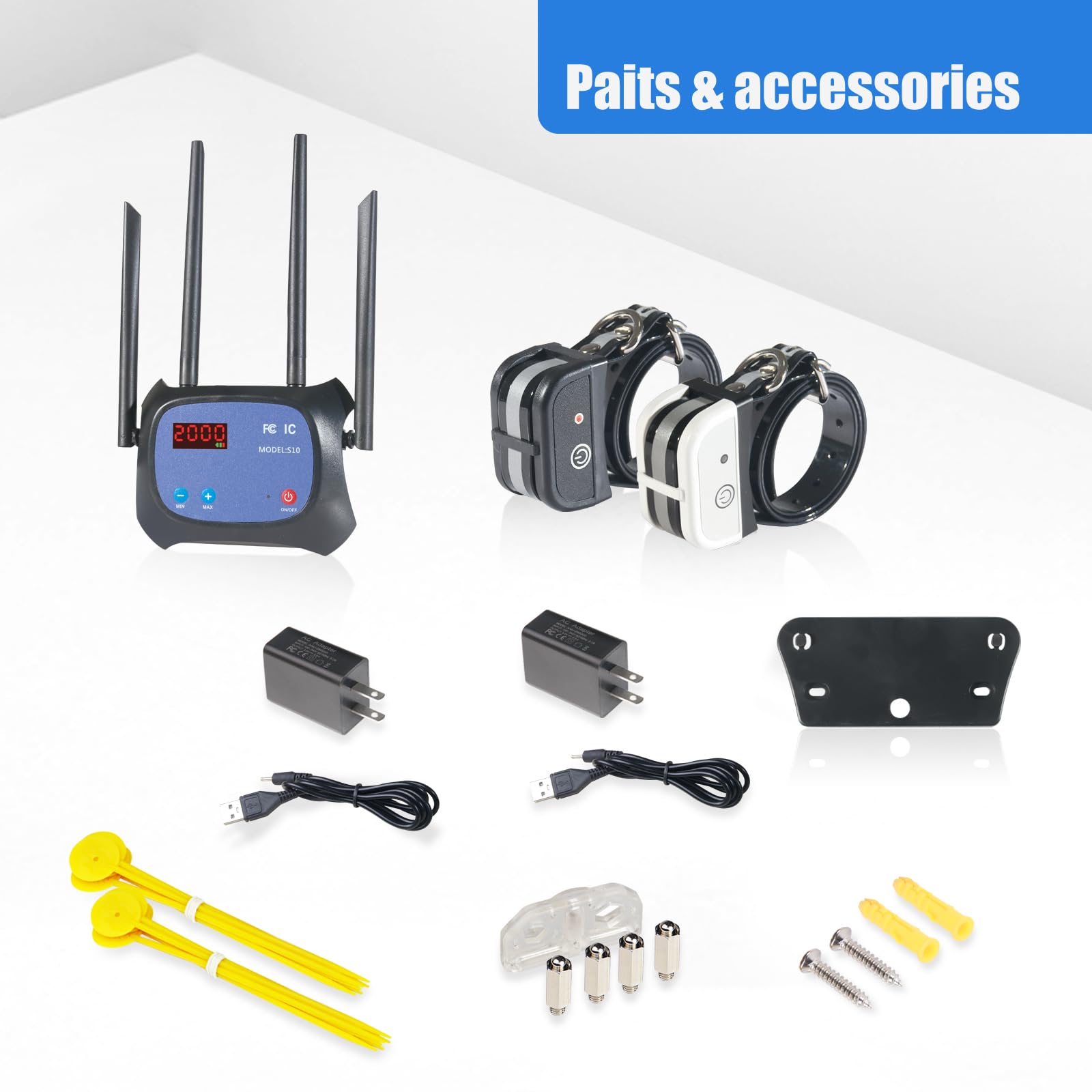 2025 Upgraded Wireless Dog Fence System - Adjustable Control Range, Safe & Harmless Electric Pet Boundary with Waterproof Rechargeable Collar Receiver for Small/Medium/Large Dogs - Perfect for Backyard, Garden & Outdoor Training