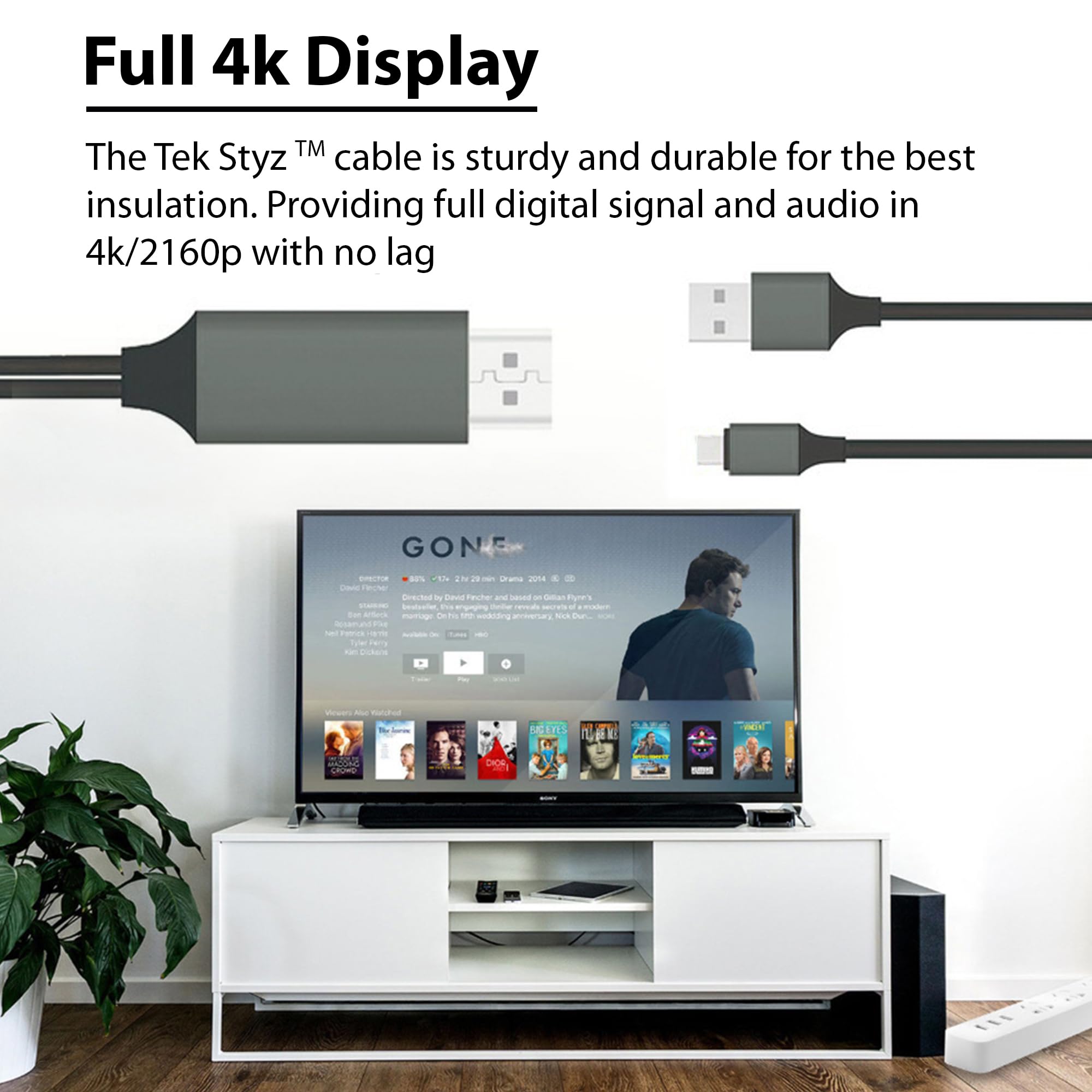 Premium 4K HDMI to USB-C Cable with Power Delivery - 6ft/2M Thunderbolt 3 Compatible for Samsung Galaxy S20+ (SM-G986UZAAXAA) - Supports 2160p@60Hz & Fast Charging - Perfect for Home Theater, Gaming & Office Setup [Gray]