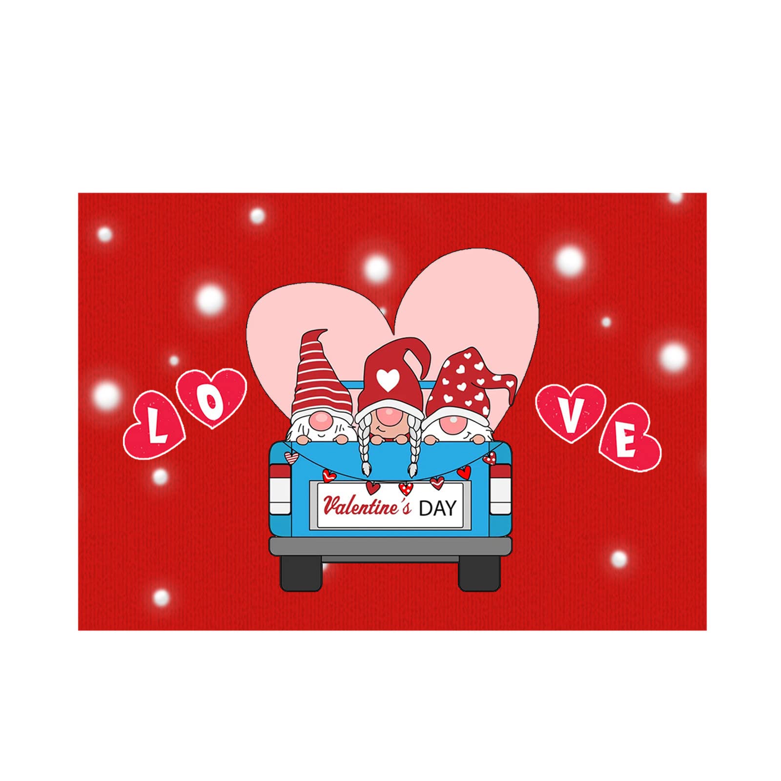Kuluzego 2#SV Valentine's Day Non-Slip Door Mat - Heart Shaped Indoor/Outdoor Welcome Rug for Front Entry, Bathroom & Car - Romantic Home Decor for Couples & Anniversary Gifts