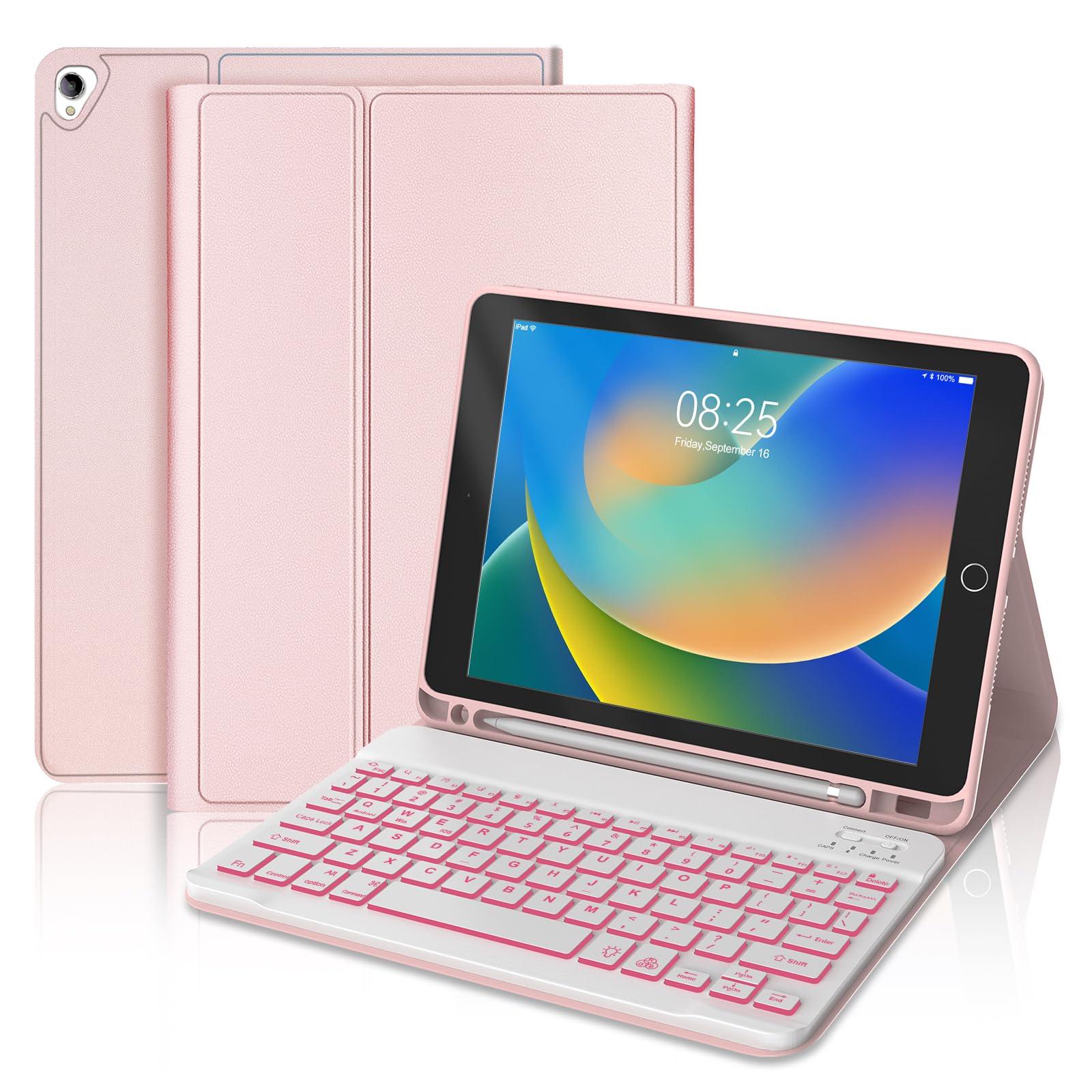 BORIYUAN Backlit Detachable Keyboard Case for iPad 9th/8th/7th Gen 10.2