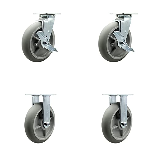 2 Swivel w/Brakes - 2 Rigid - 4 PCS