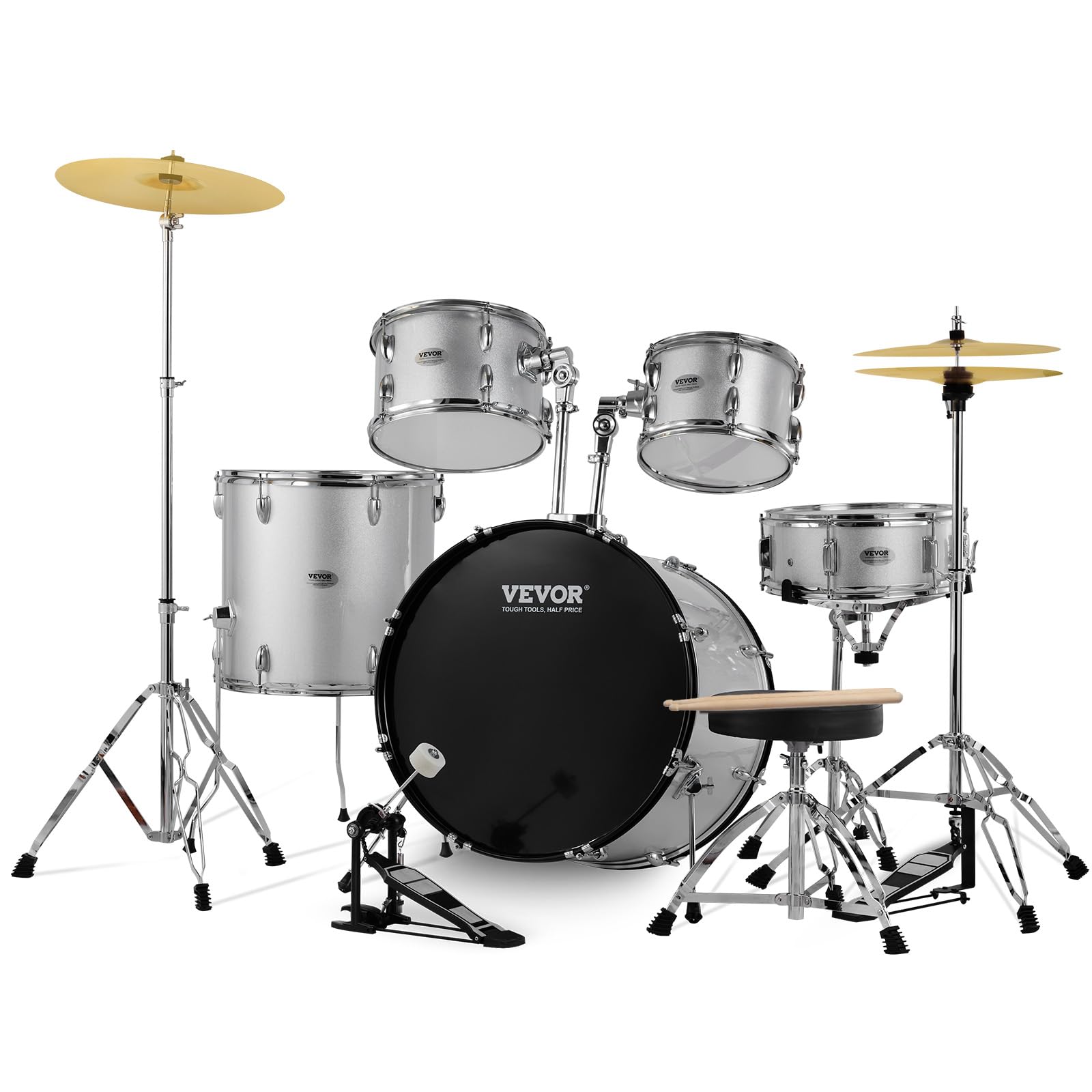 VEVOR 5-Piece Full Size Adult Drum Set 22
