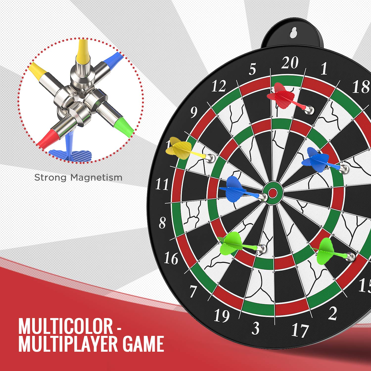 Magnetic Dart Board Set - 12 Pcs Safe Indoor Dartboard Game for Kids Ages 5-12 & Adults | Perfect for Family Parties, Game Rooms & Office Fun
