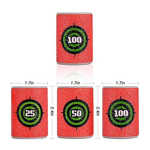 EVA Foam Gun Shoot Soft Targets - 18 Pack Kids Toy Blaster Ammo for Nerf Guns | Outdoor Play, Birthday Party Gifts & Backyard Games