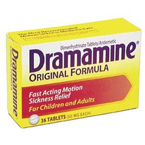 Dramamine Motion Sickness Relief Tablets - 36 Count Box | Prevent Nausea for Travel, Boating & Flying | Fast-Acting Anti-Nausea Medicine for Adults & Kids