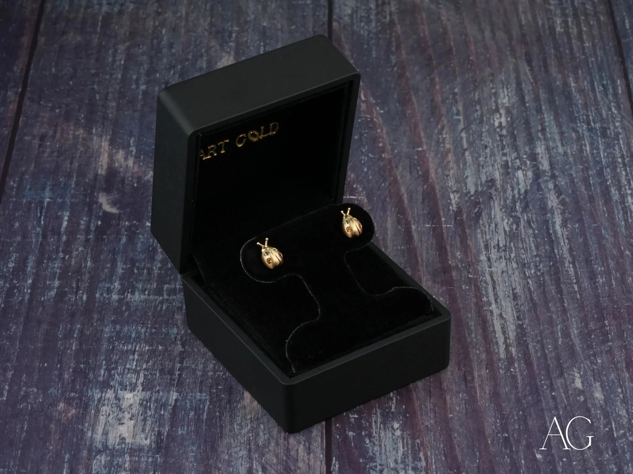 Sparkling Ladybug Stud Earrings with Colorful CZ Stones - Perfect for Spring Outfits & Garden Party Accessories