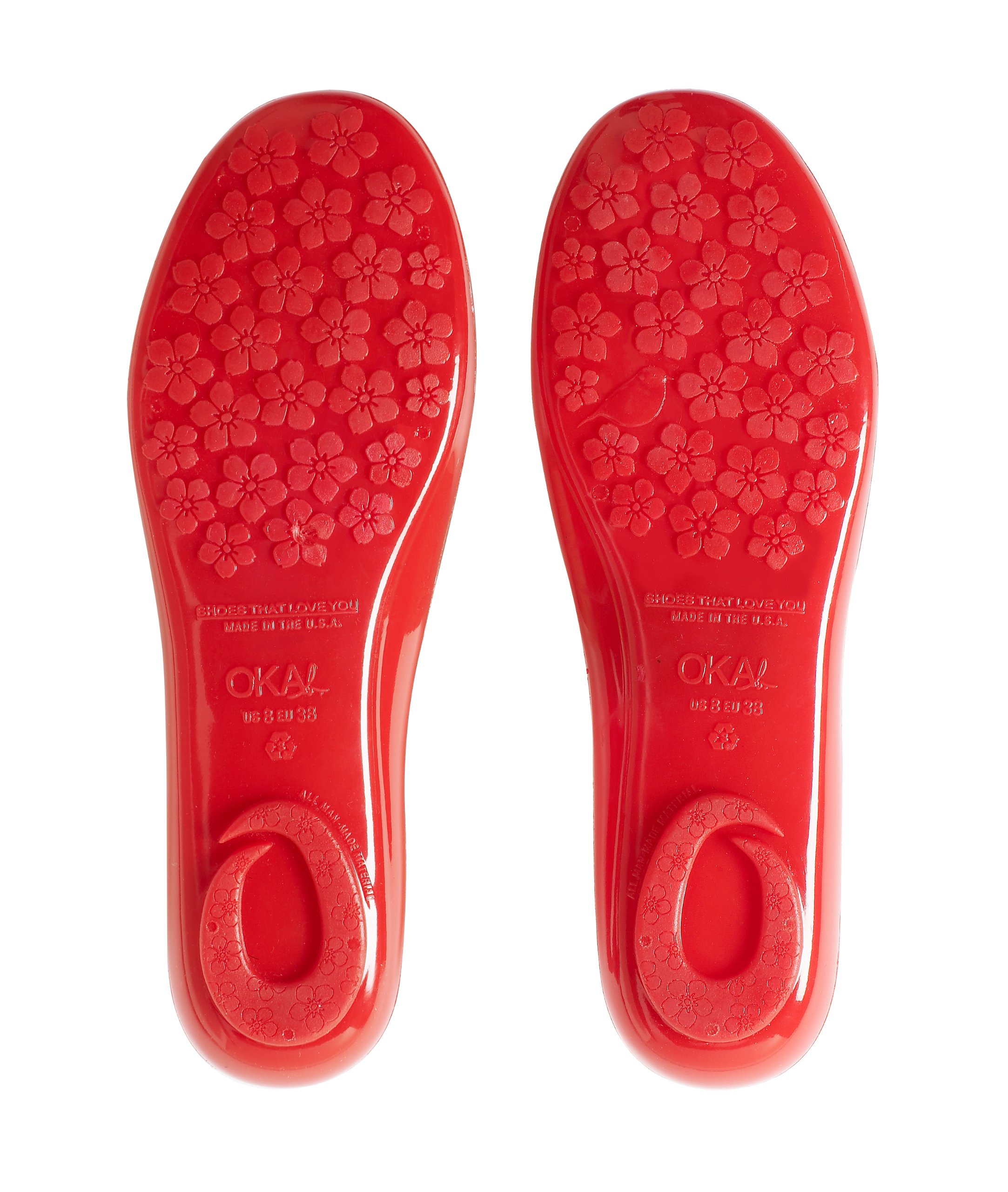 Oka-B Women's Taylor Shiny Ballet Flats - Cherry Red Shiny Comfortable Shoes Size 6 Medium (US) for Work, Office, Casual Wear & Daily Walking