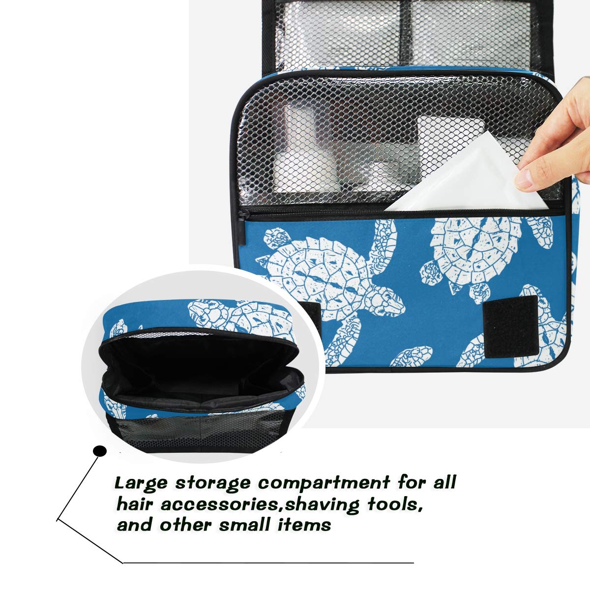 Waterproof Travel Toiletry Bag - Sea Turtle Cosmetic Pouch for Women, Perfect for Beach Trips & Showers