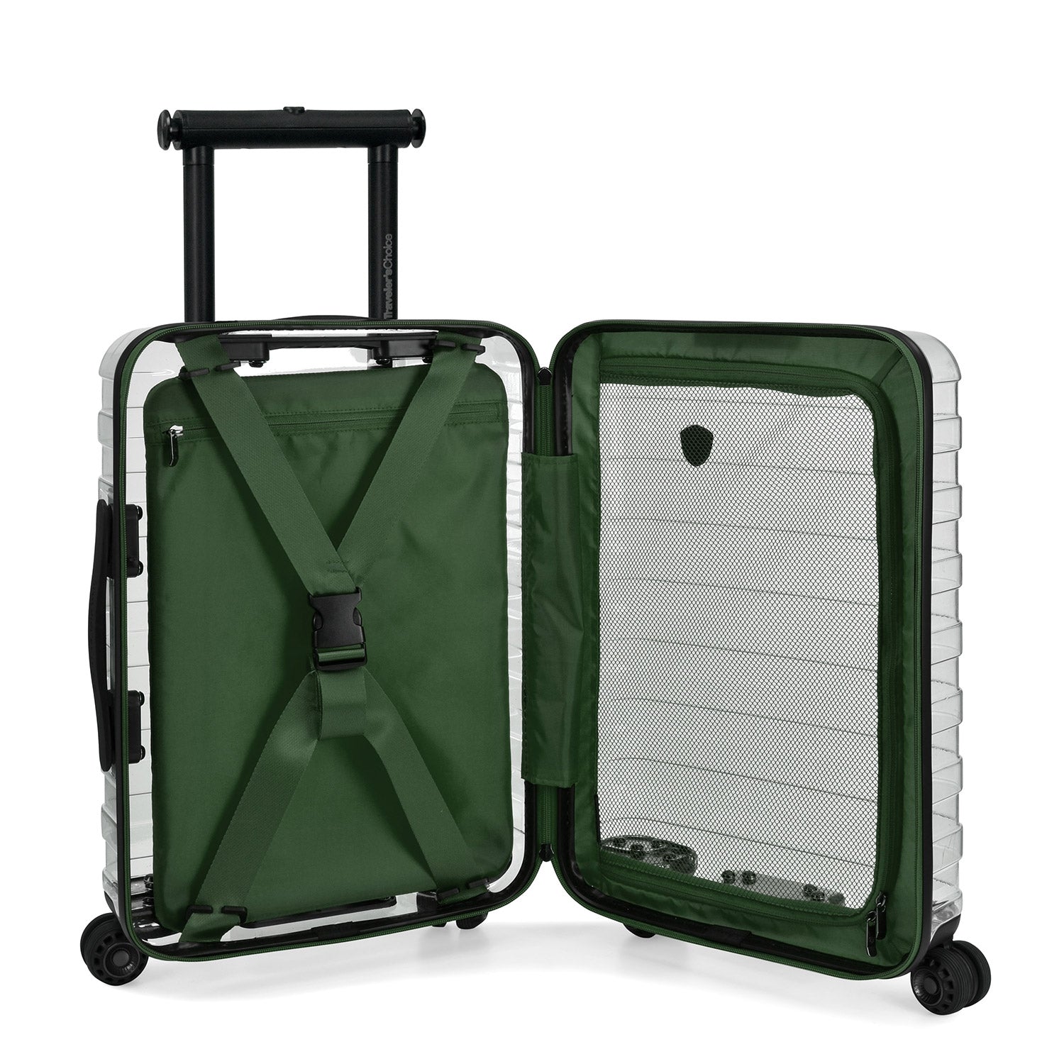 Millennial II Clear Transparent Carry On Luggage - Lightweight Durable Suitcase for Travel, Business Trips & Weekend Getaways
