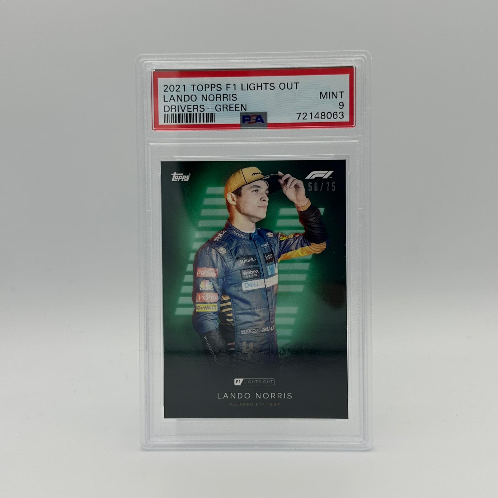 PSA 9 Graded 56/75 Lando Norris Green Parallel F1 Racing Card - Perfect for Collectors, Investors & Motorsport Fans