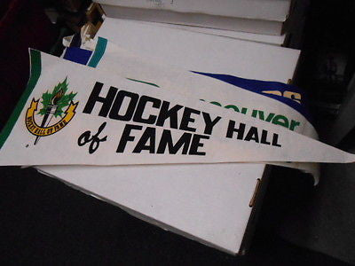 Vintage 1970 Hockey Hall of Fame Rare Collectible Pennant - Perfect for Sports Memorabilia Displays & Hockey Fan Gifts