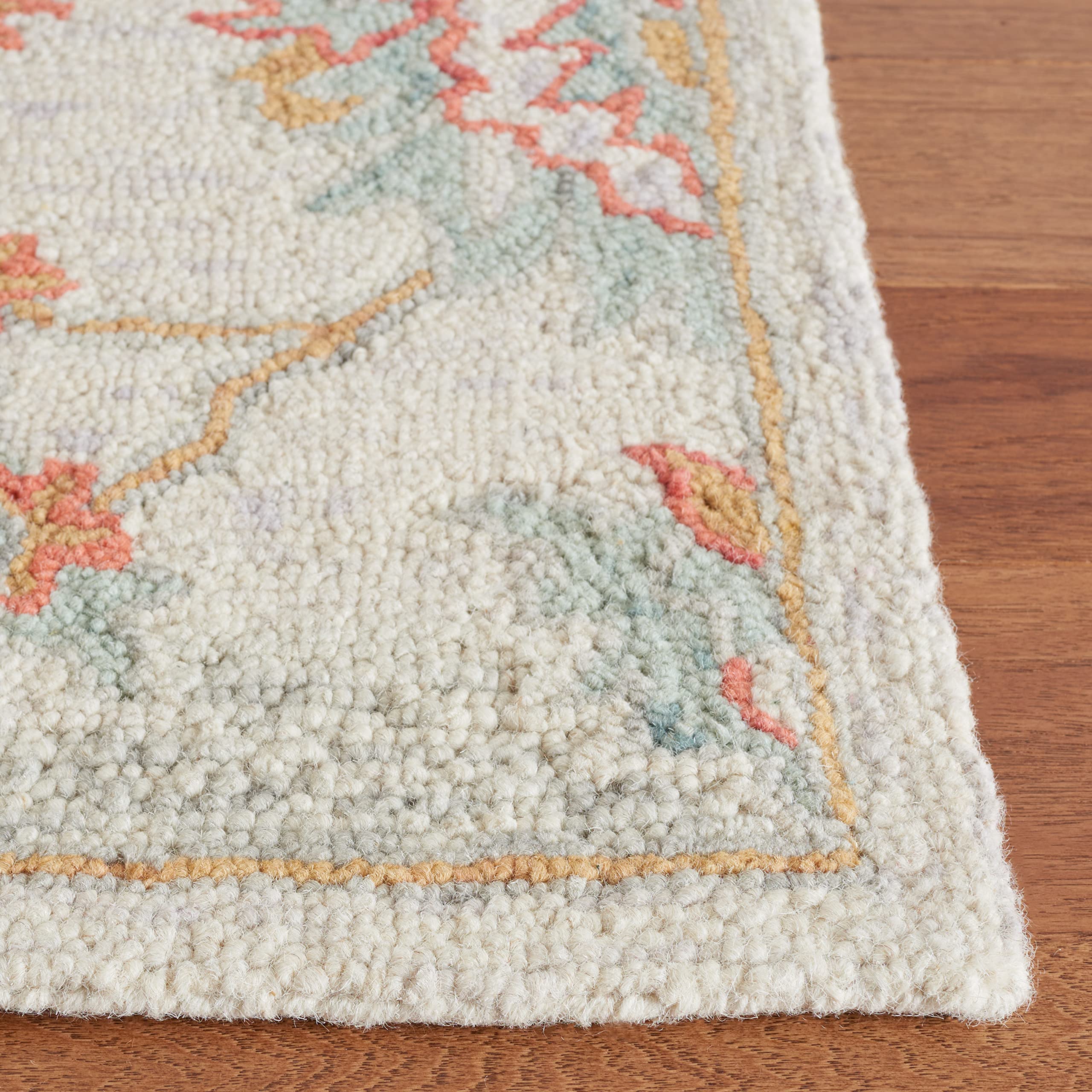 SAFAVIEH Micro-Loop Collection 8' x 10' Handmade Wool Area Rug in Silver & Red - Non-Slip, Durable for High Traffic Areas - Perfect for Living Room, Bedroom & Office Decor (MLP534G)