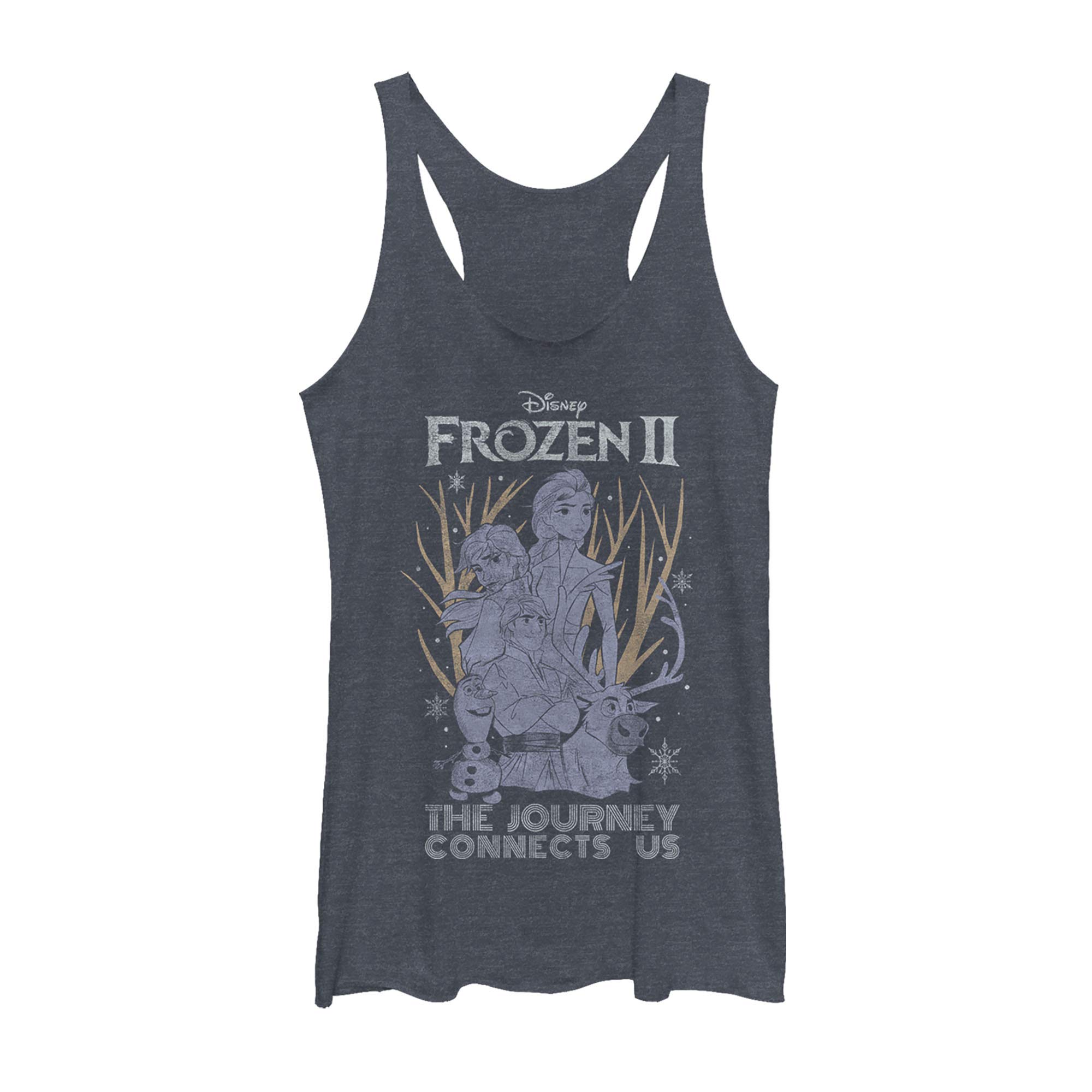 Fifth Sun Women's Frozen 2 Sketchy Group Tri-Blend Racerback Tank Top - Soft Layering Tee for Casual Wear, Gym & Summer Outfits
