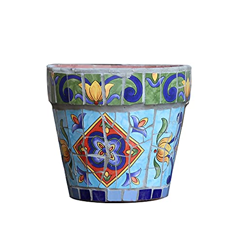 Wholesale Ceramic Mosaic Flower Pots - Spain Round Indoor/Outdoor Planter for Bonsai, Home Garden Decor | Durable Floor-to-Ceiling Plant Pots in Vibrant Colors for Living Room, Patio & Office Decor