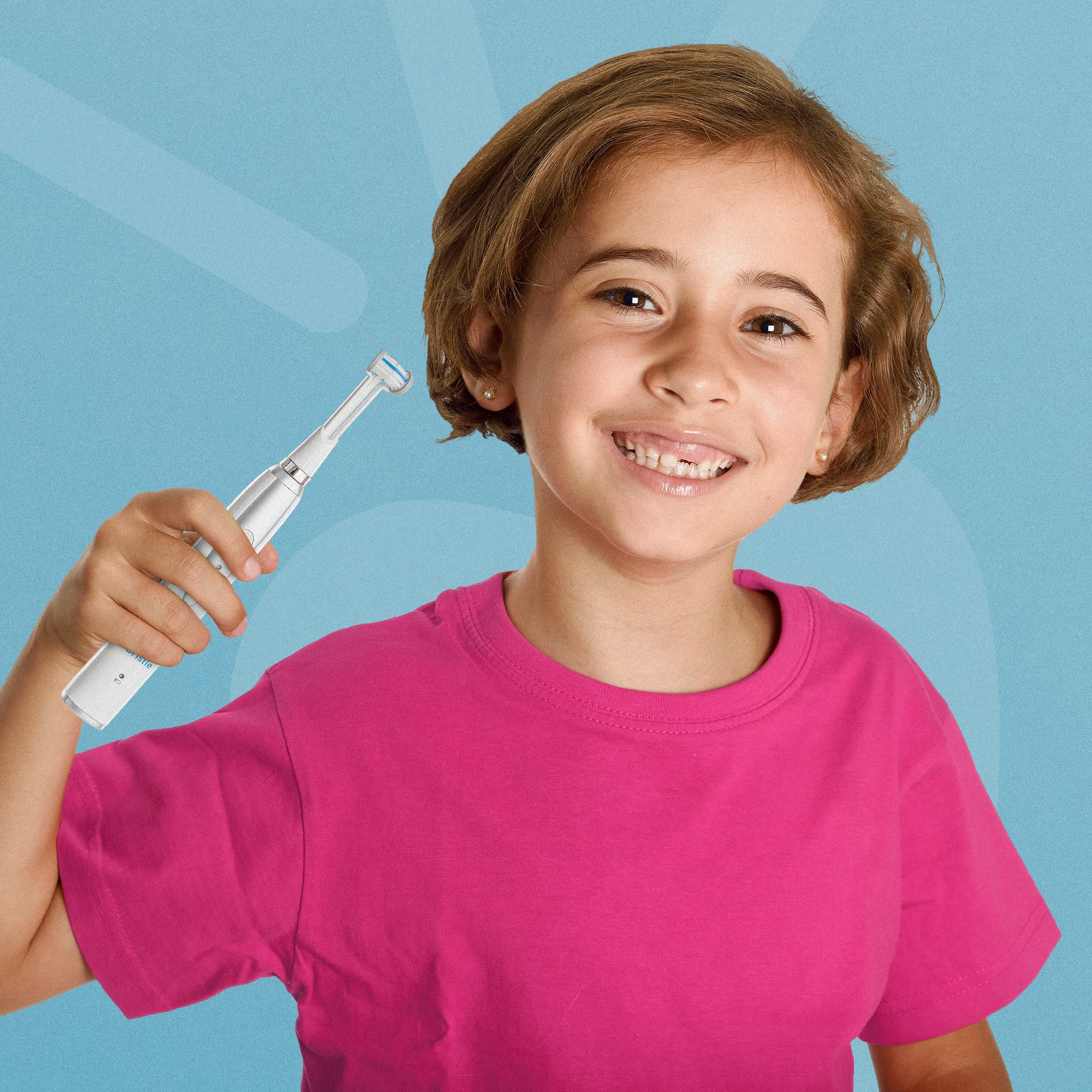 Triple Bristle Kids Sonic Toothbrush - 2 Pack | 3-Sided Electric Toothbrush for Deep Cleaning Teeth & Gums | Dentist Approved | Rechargeable with Fun Sticker Rewards | Perfect for Travel & Daily Oral Care for Children