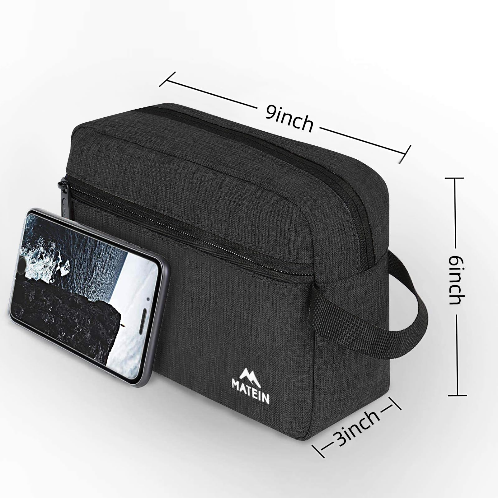 **Matein 2-Pack Waterproof Travel Toiletry Bag for Men – Durable Dopp Kit & Shaving Organizer – Compact Bathroom Essentials Pouch – Ideal for Camping, Gym & Business Trips – Perfect Gift for Travelers (Black)**