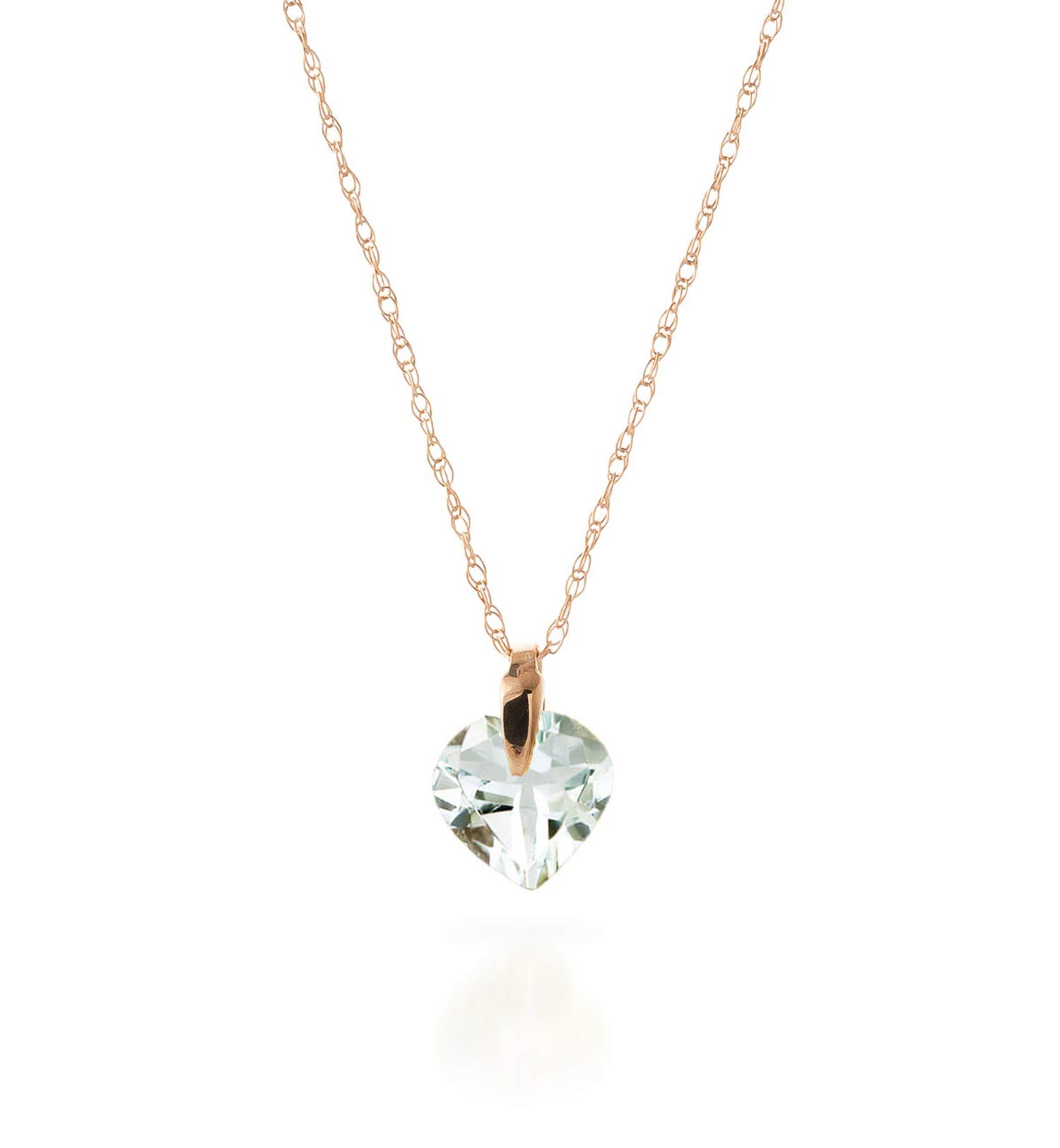 14K Solid Gold Necklace with Natural Aquamarine Gemstone - Elegant Dainty Jewelry for Women, Perfect for Birthday, Anniversary & Valentine's Day Gifts