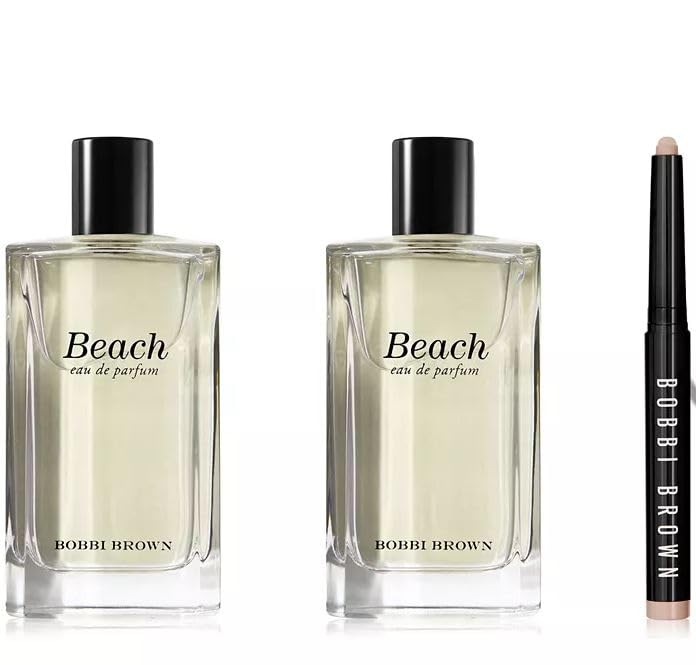 Bobbi Brown Beach Women's Perfume Set - Sunny Days Eau de Parfum (2 x 1.7 oz) & Long-Wear Vanilla Cream Shadow Stick | Tropical Vacation Scent, Summer Fragrance Gift Set for Beach Lovers