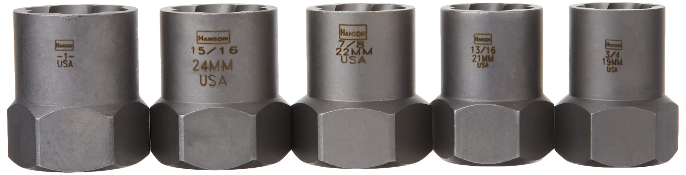 IRWIN HANSON 5-Piece Lugnut Extractor Set (54125) - Remove Stubborn Lug Nuts Easily for Car Repair & Tire Changes
