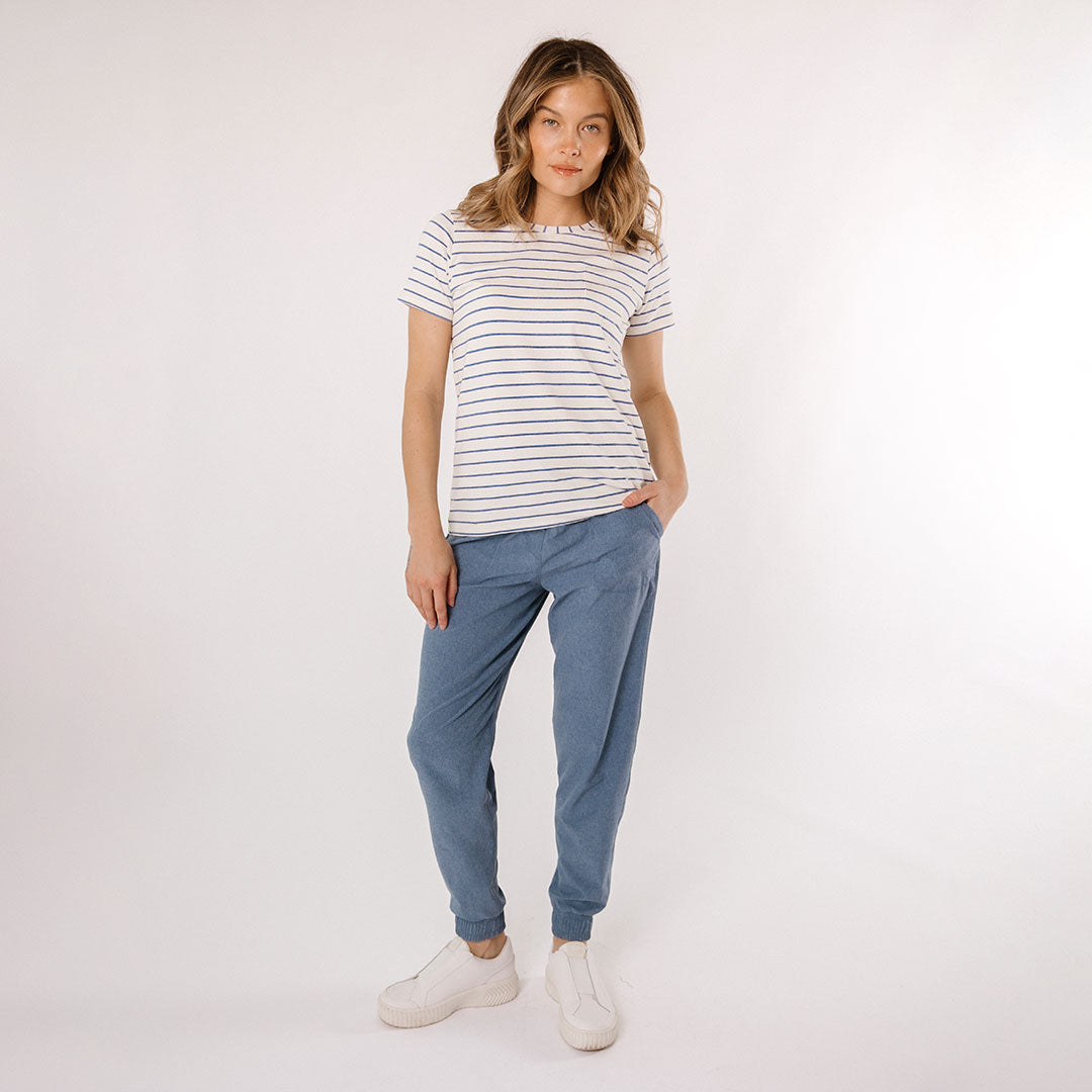 Venice Stripe Basic Tee - Soft Cotton T-Shirt for Men & Women | Casual Wear, Layering & Everyday Outfits