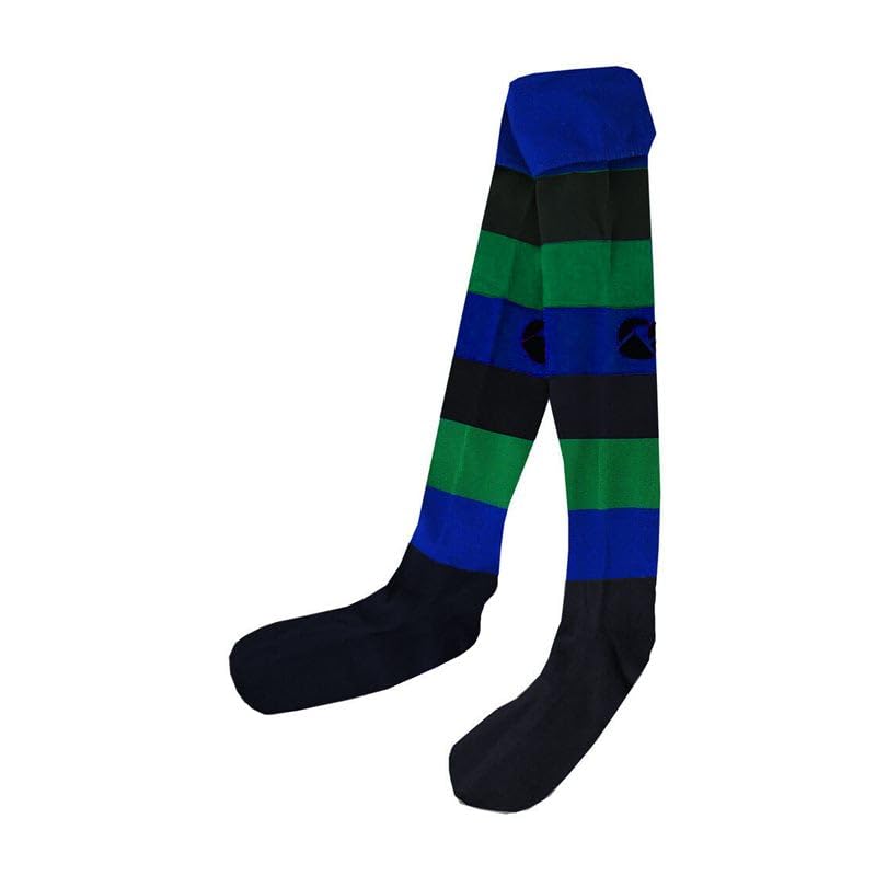 Canterbury Hooped Team Socks for Men - Green, Royal & Black - Comfortable Sports & Casual Wear for Rugby, Soccer & Everyday Use