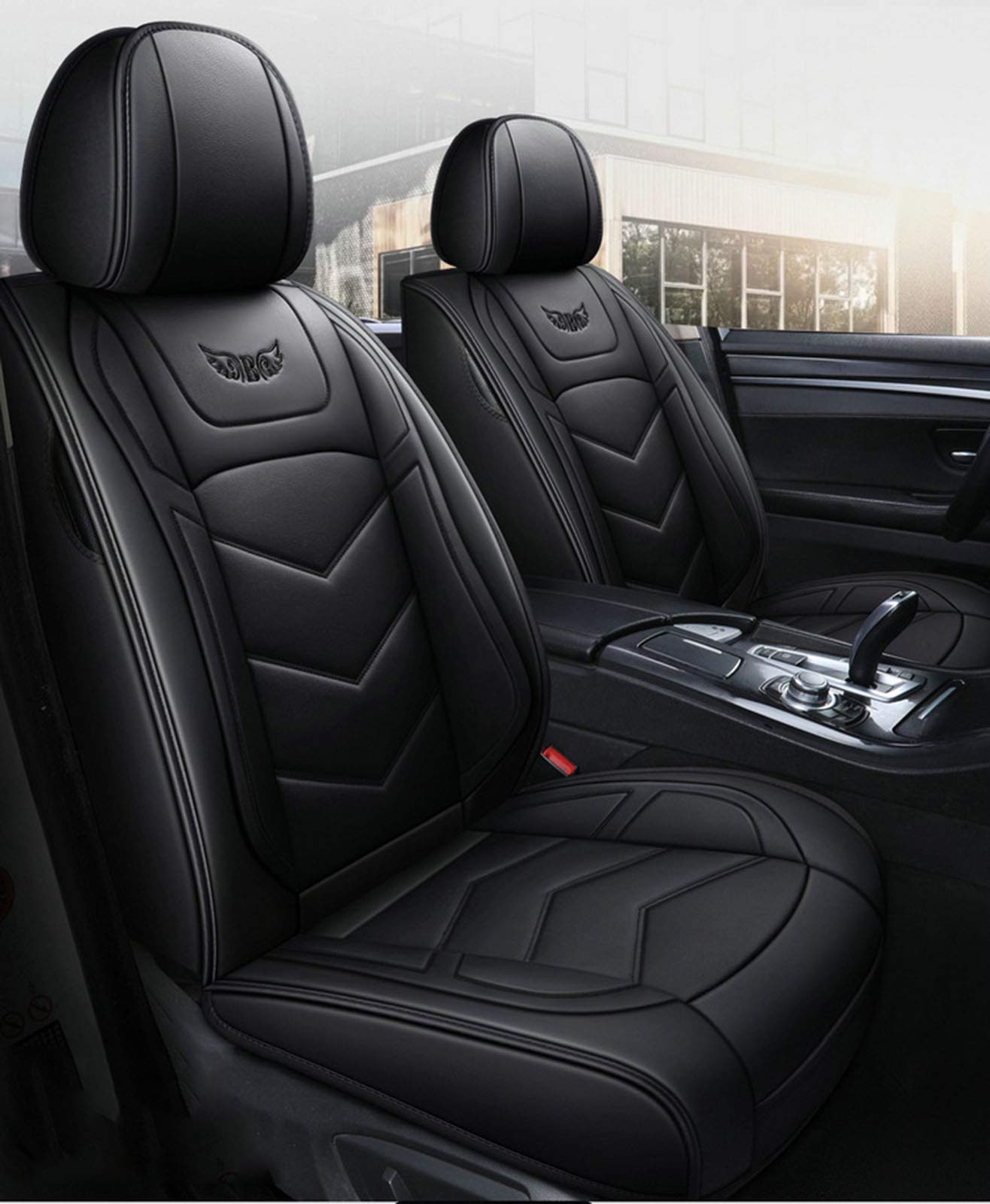 Fly YUTING Premium PU Leather Car Seat Covers - Universal Fit for Sedan, SUV, Truck & Van - Front & Rear Seat Protectors with Comfortable Cushioning - Perfect for Daily Commute, Road Trips & Vehicle Protection